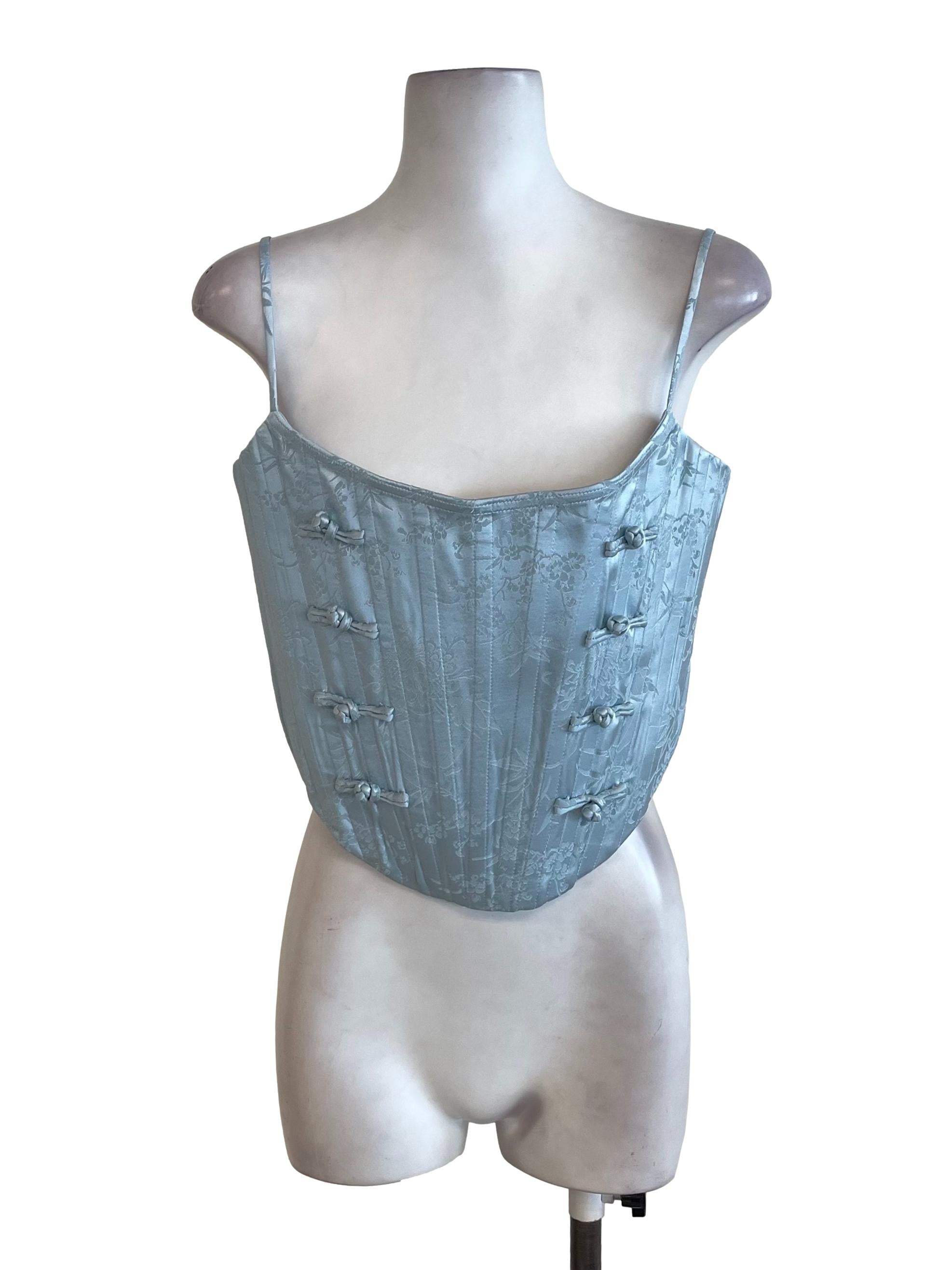 Pastel Blue Mandarin Corset Top