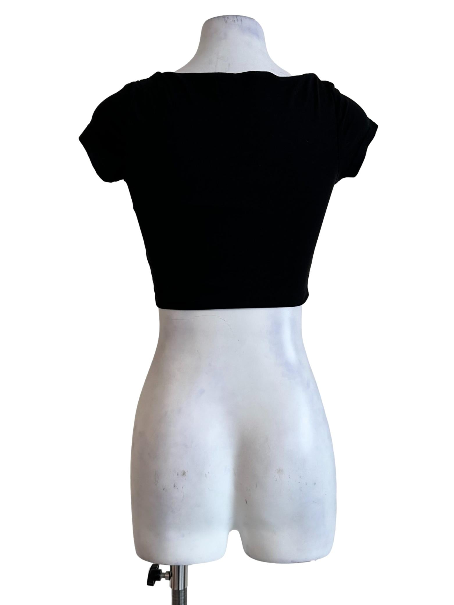 Jade Black Square Neck Crop Top