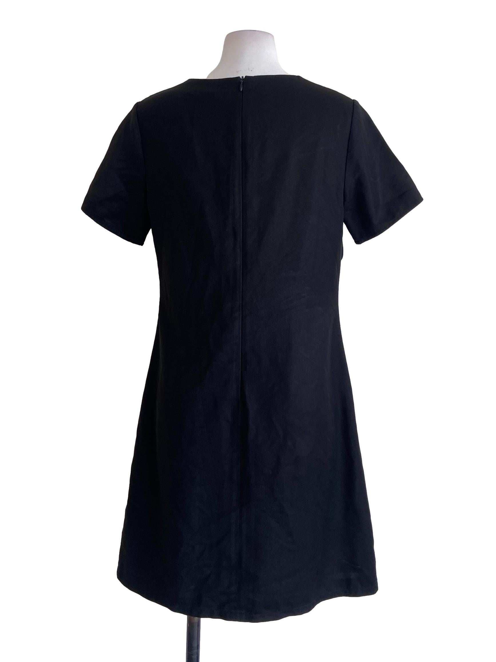 Black V Neck Shirt Dress