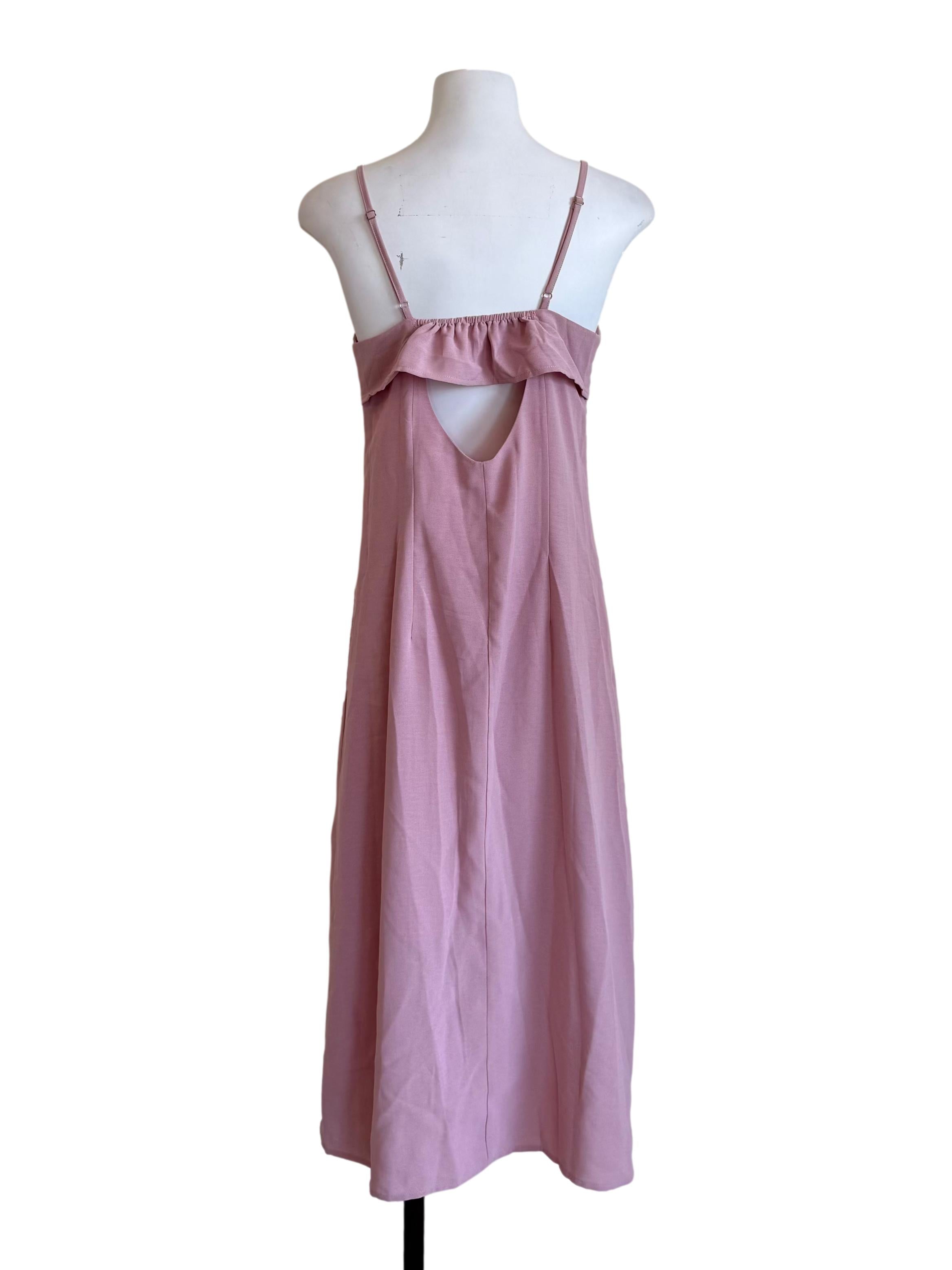 Dull Pink Button Down Cami Dress