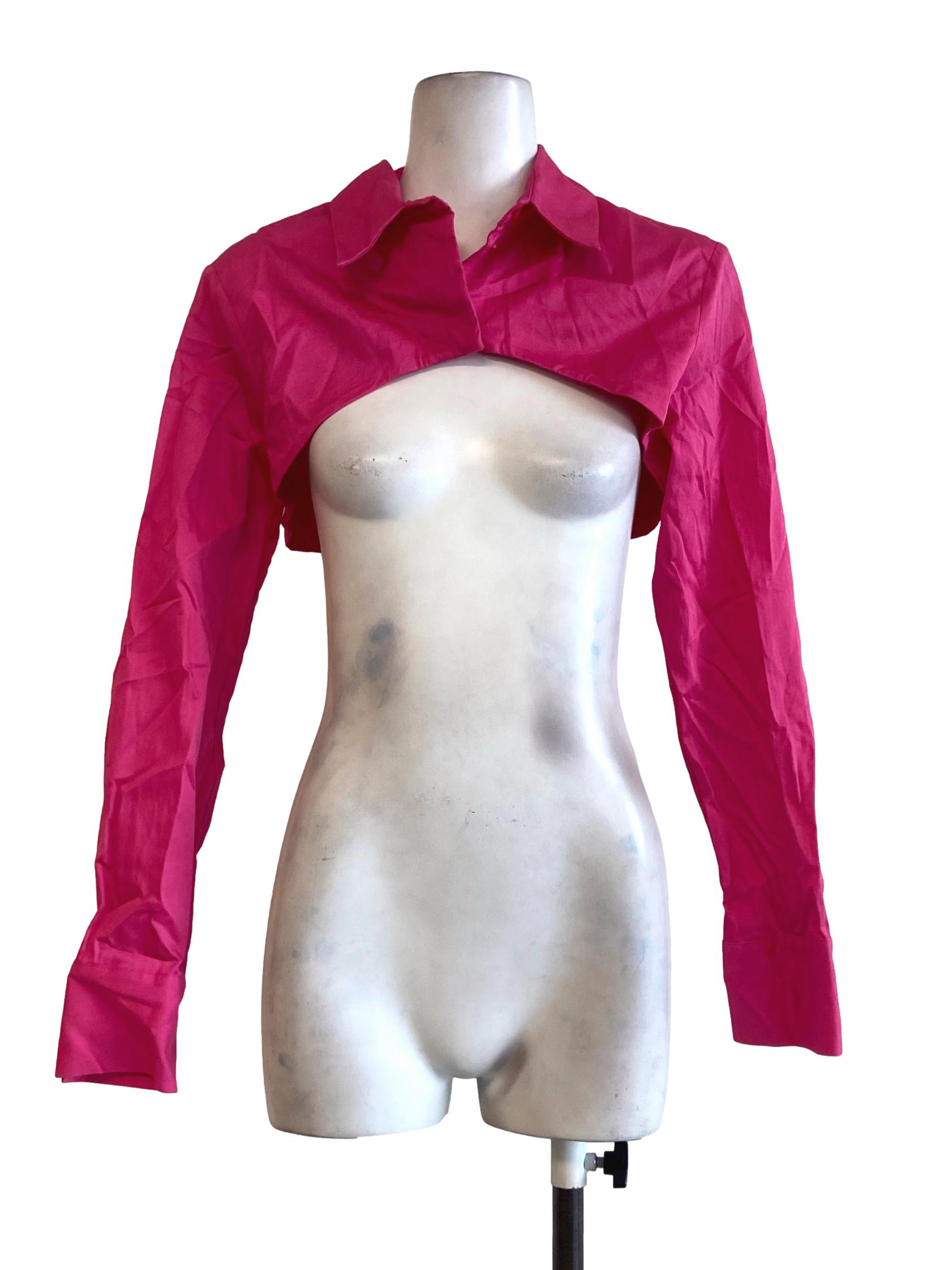 Hot Pink Asymmetric Crop Top