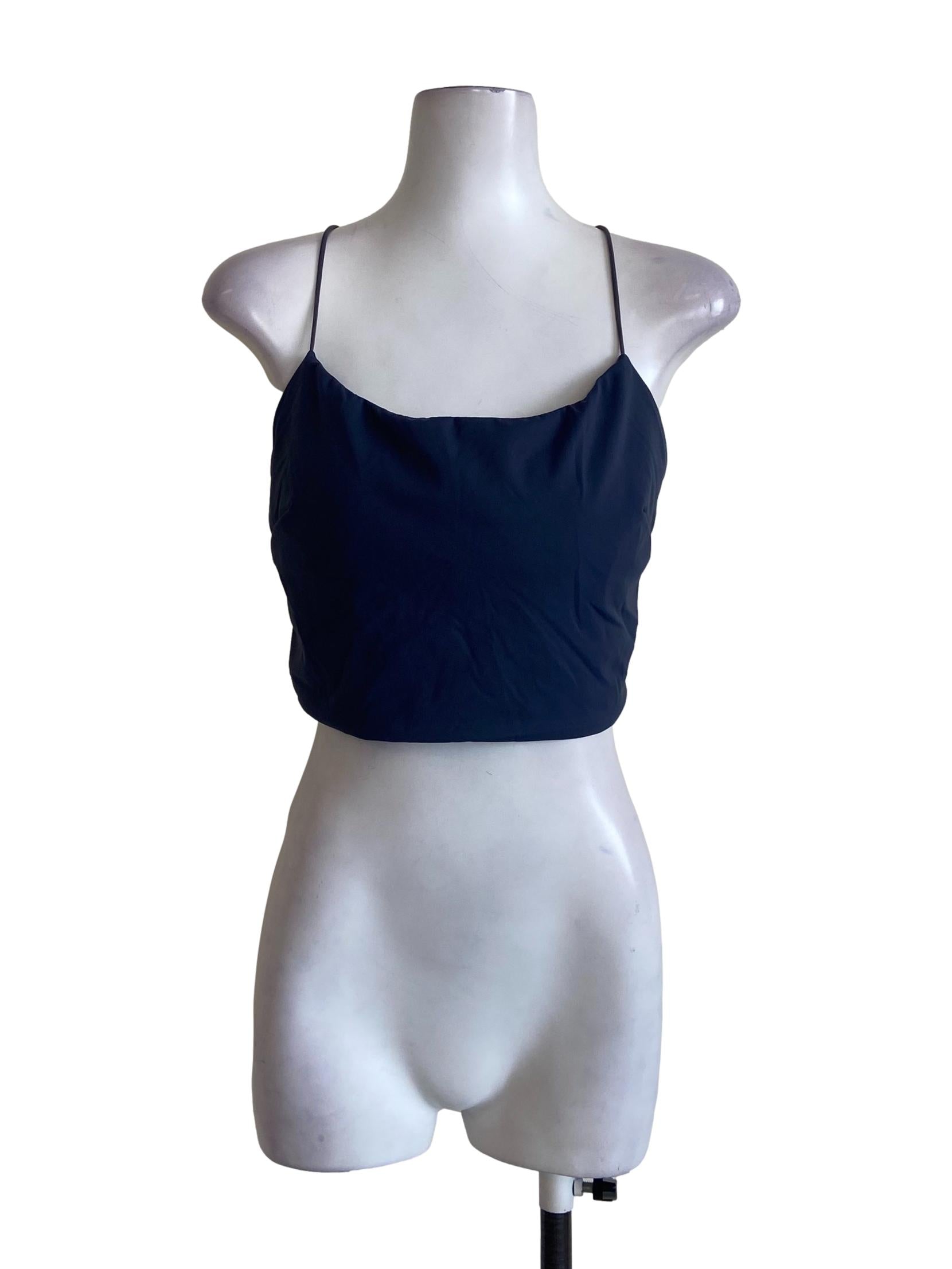 Porpoise Grey Spaghetti Straps Crop Top