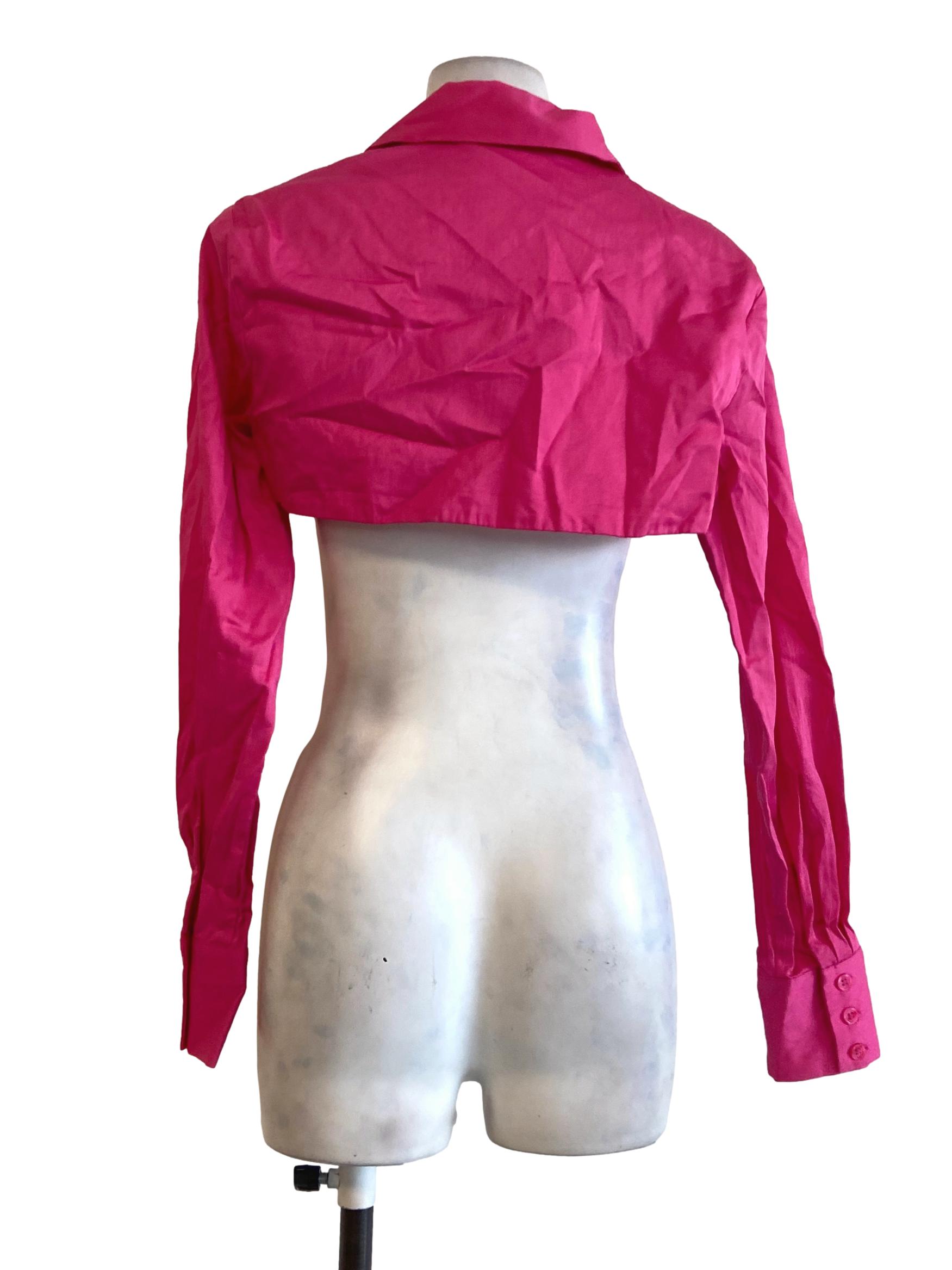 Hot Pink Asymmetric Crop Top