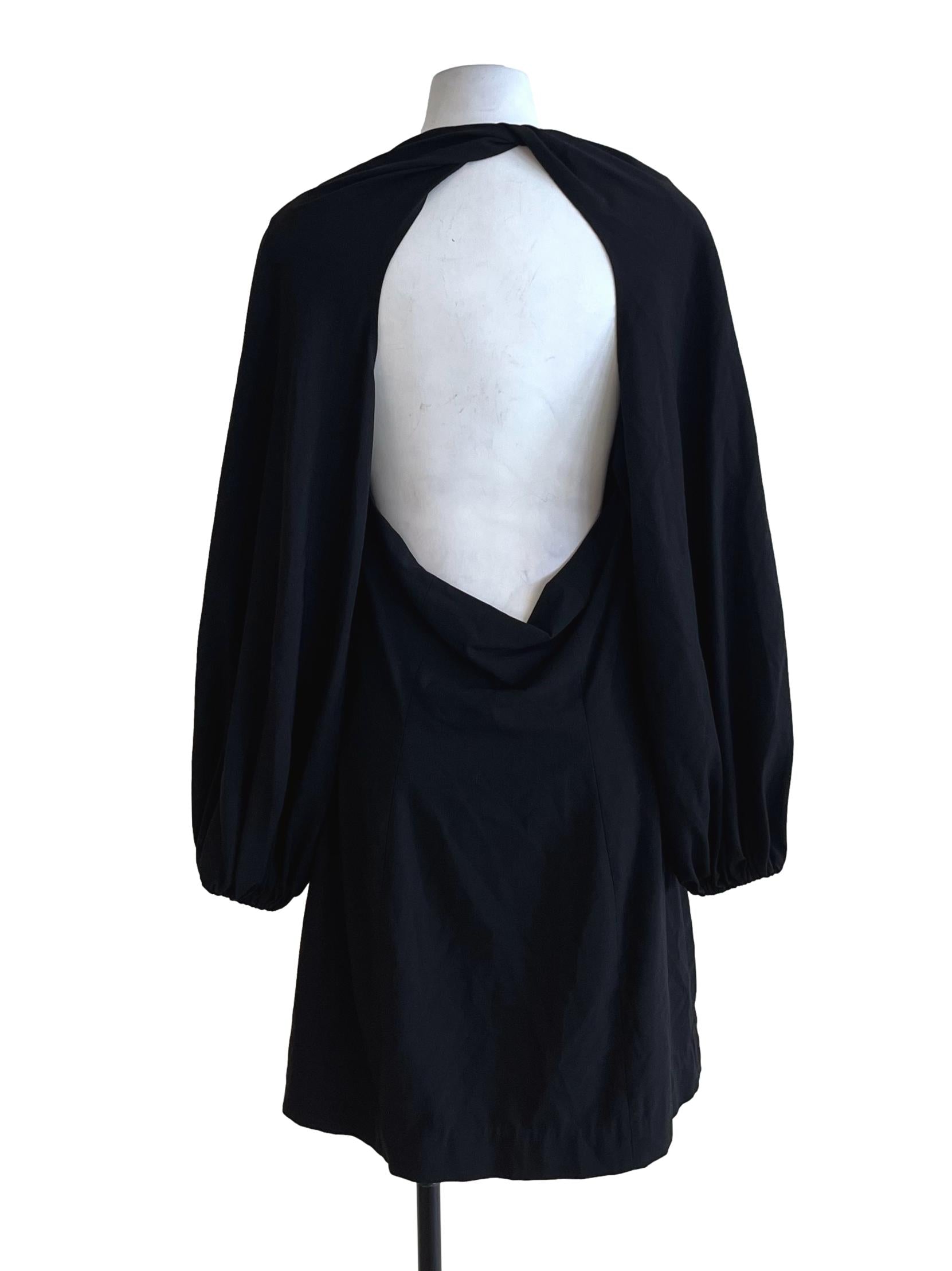 Black V-Neckline Empire Dress