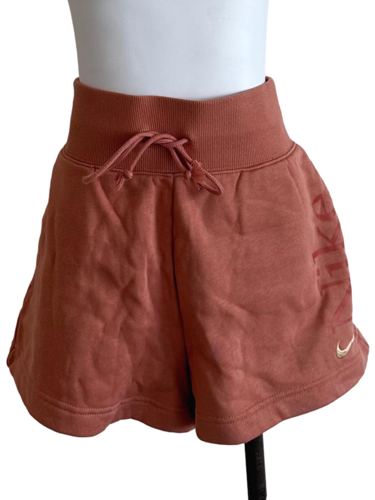 Brick Orange High Waist Graphic Shorts