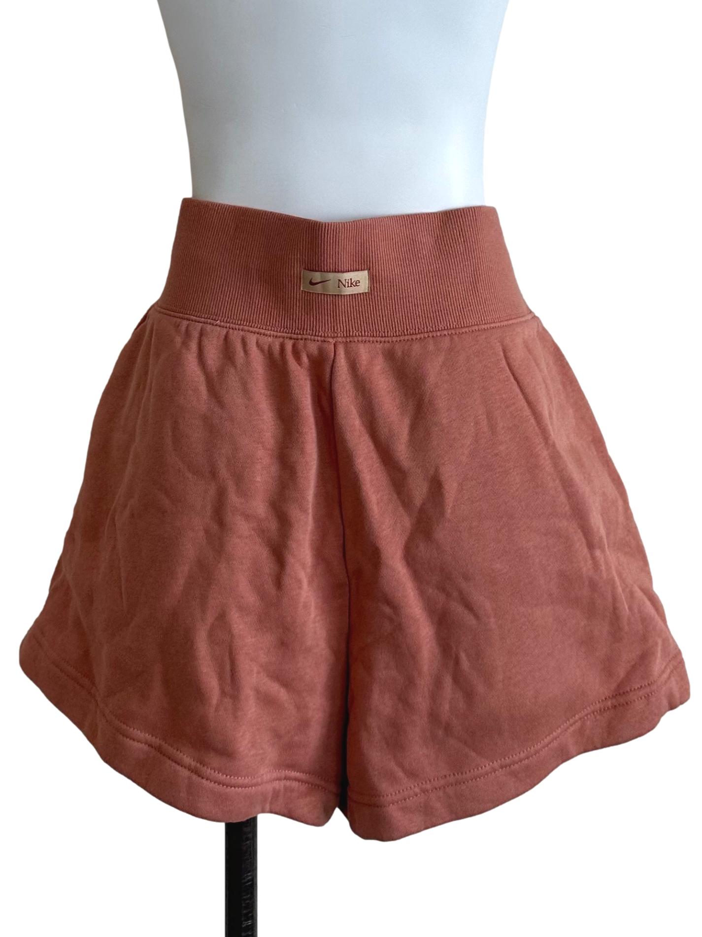 Brick Orange High Waist Graphic Shorts