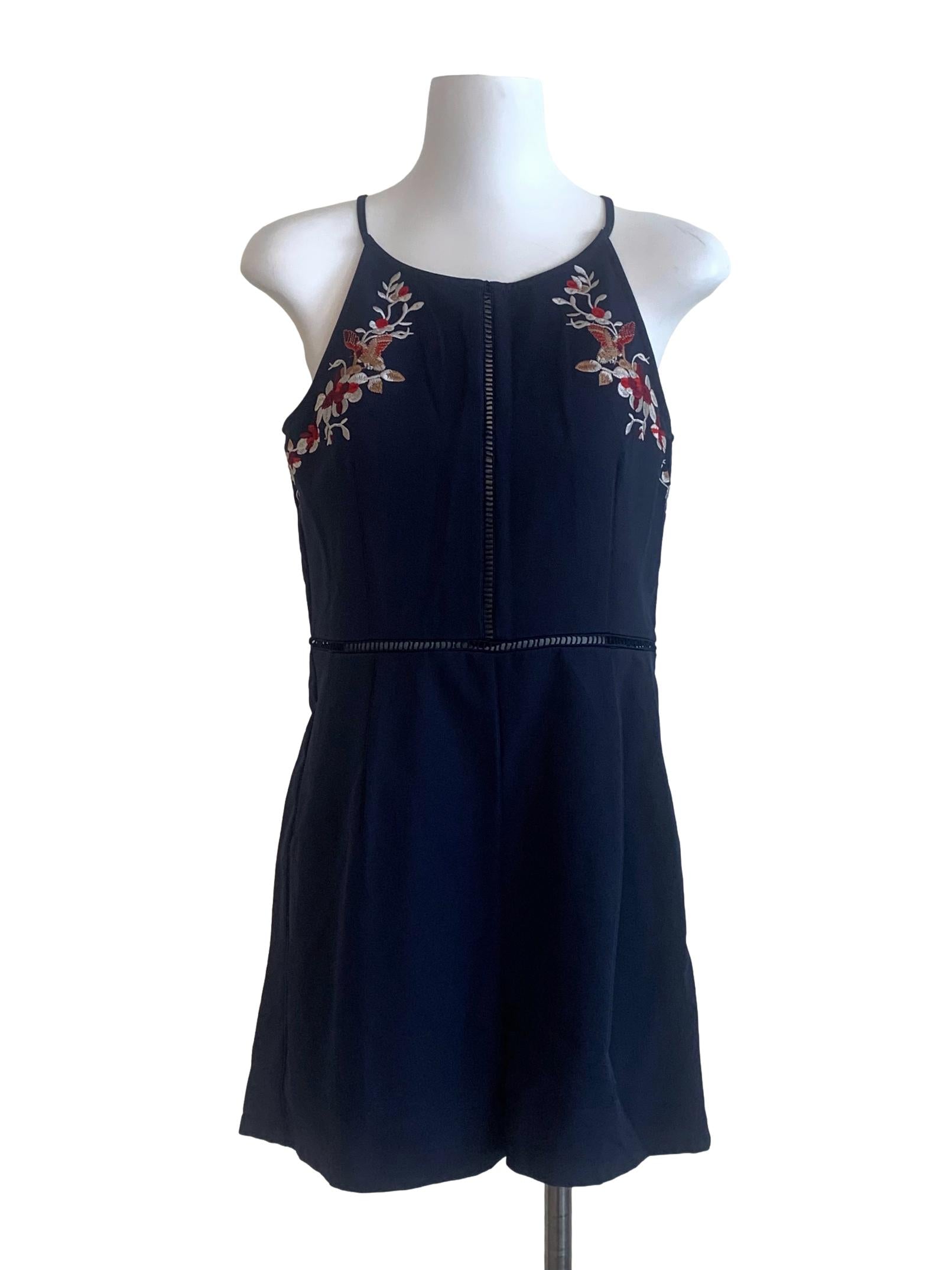 Navy Blue Pattern Romper