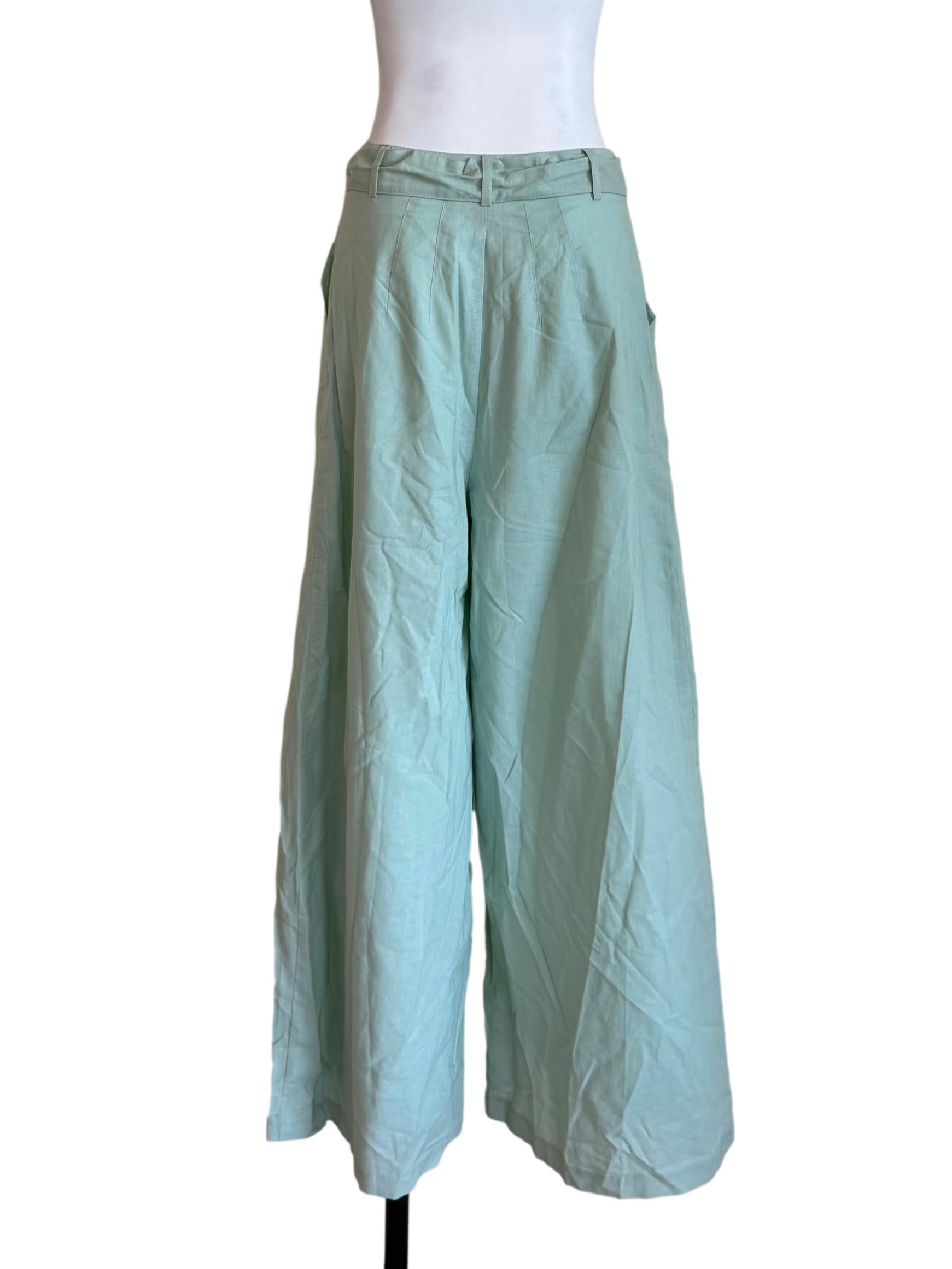 Mint Pleated Wide Leg Pants