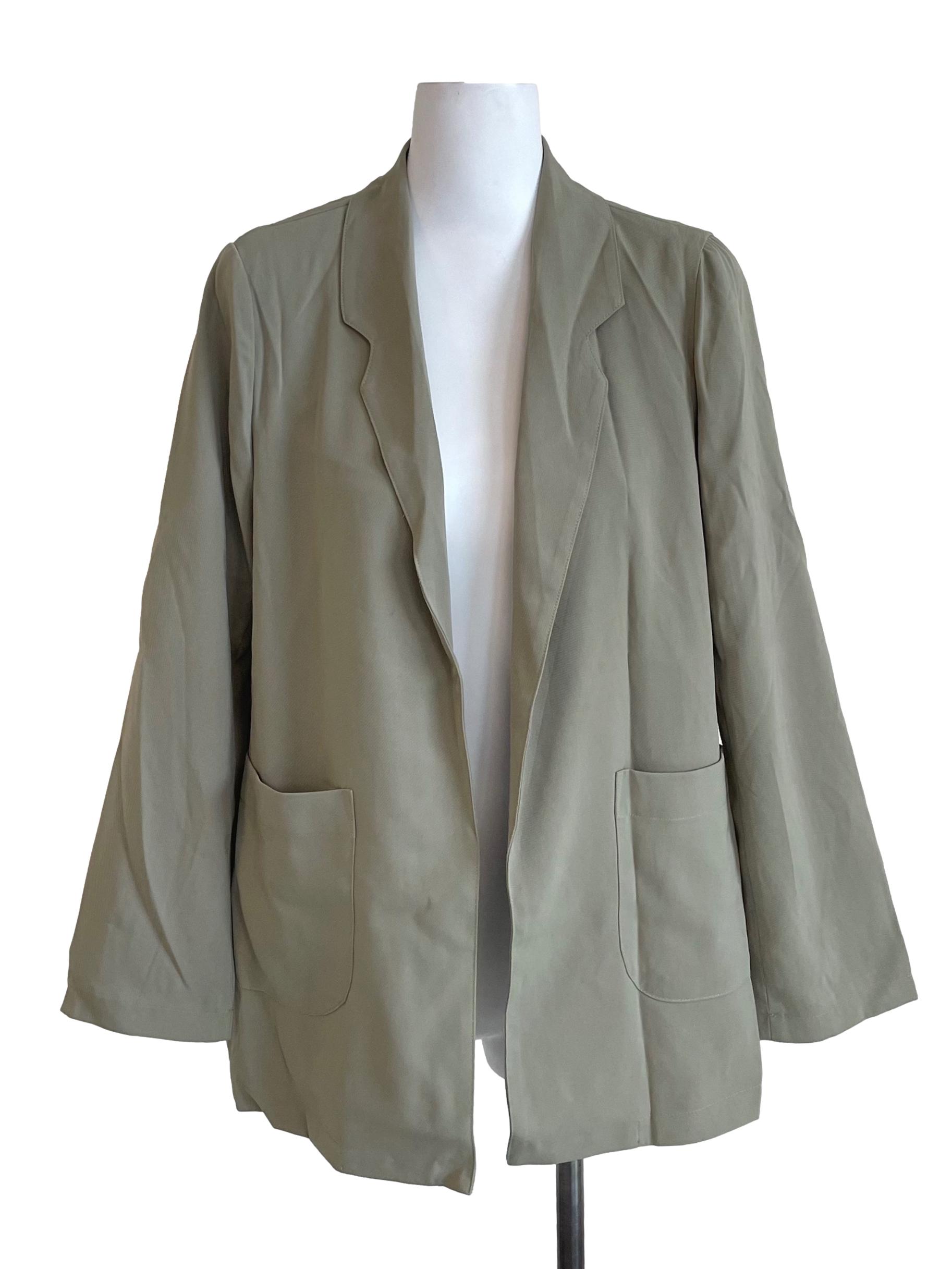 Dusty Olive Open Front Blazer