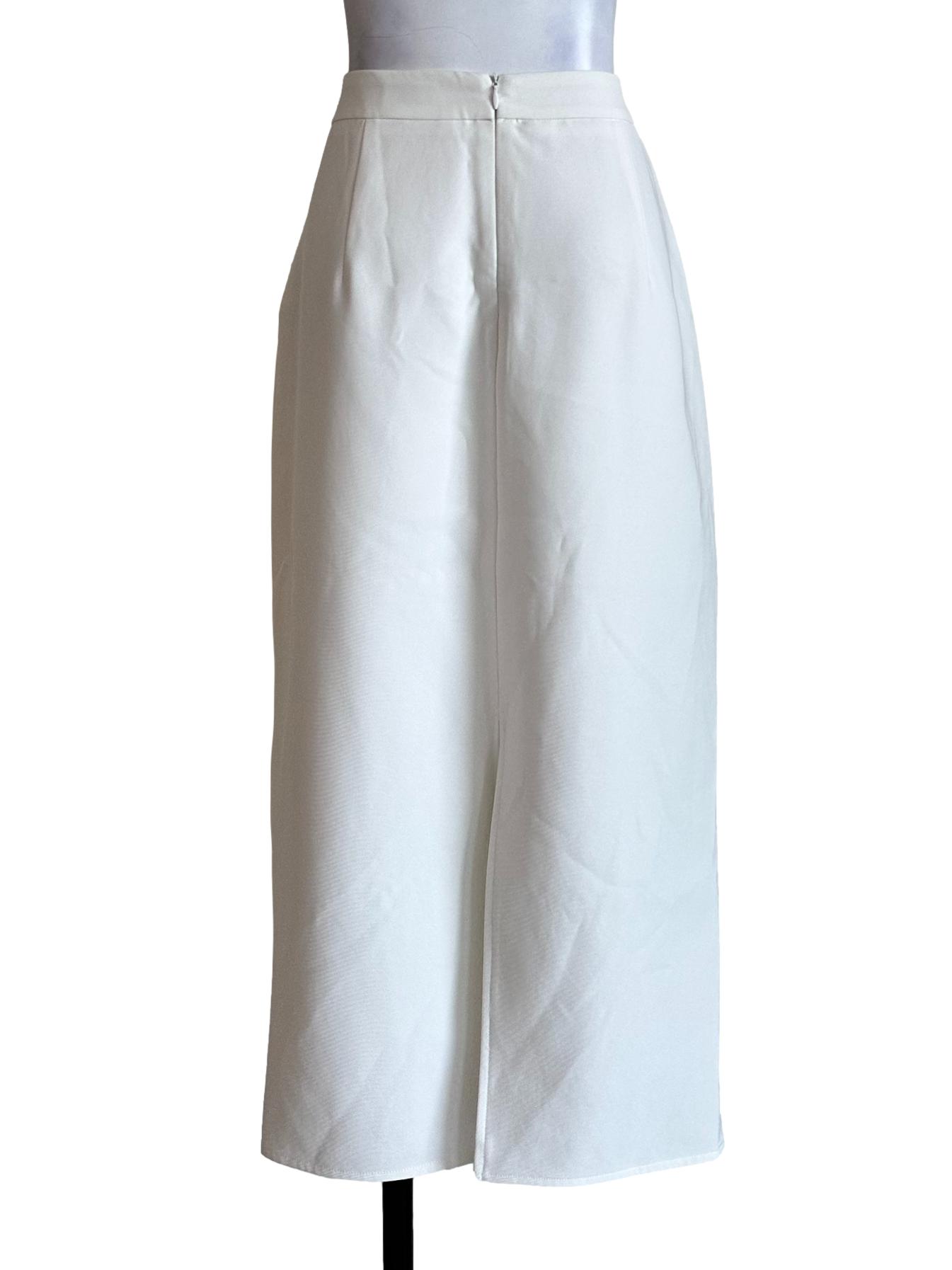 Daisy White Plain Skirt