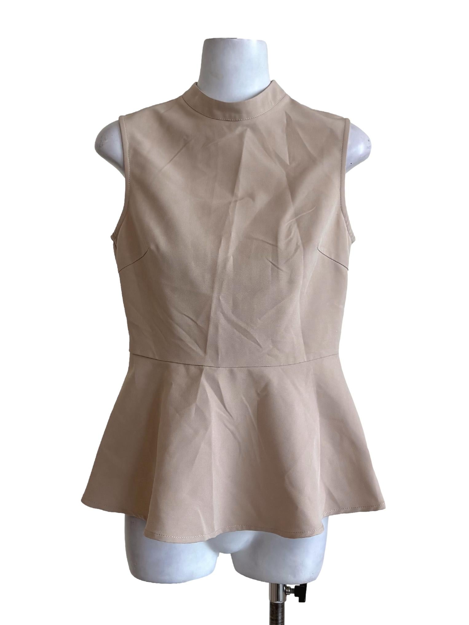 Oat High Neck Peplum Top