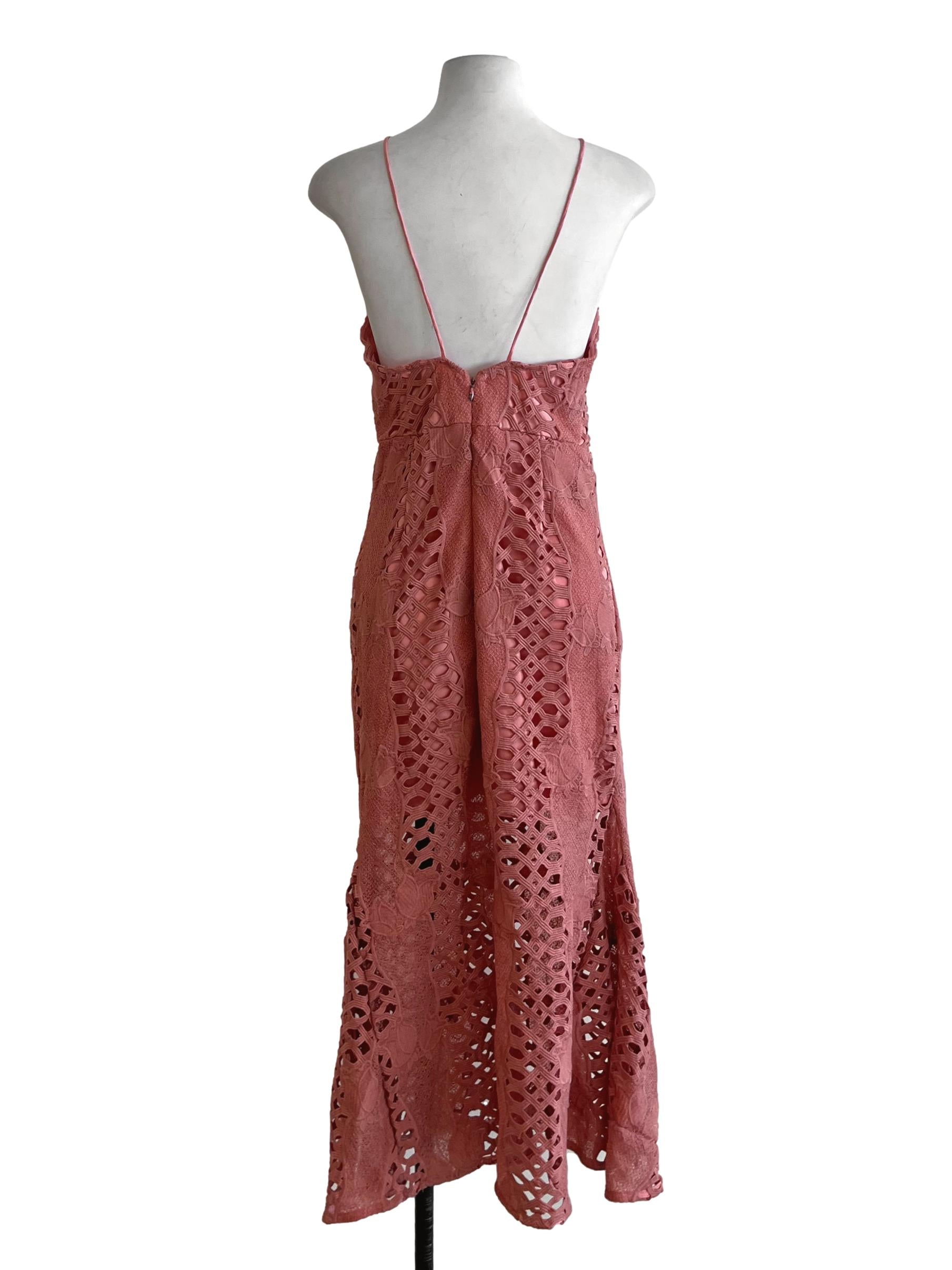 Blush Pink Lace A-Line Dress