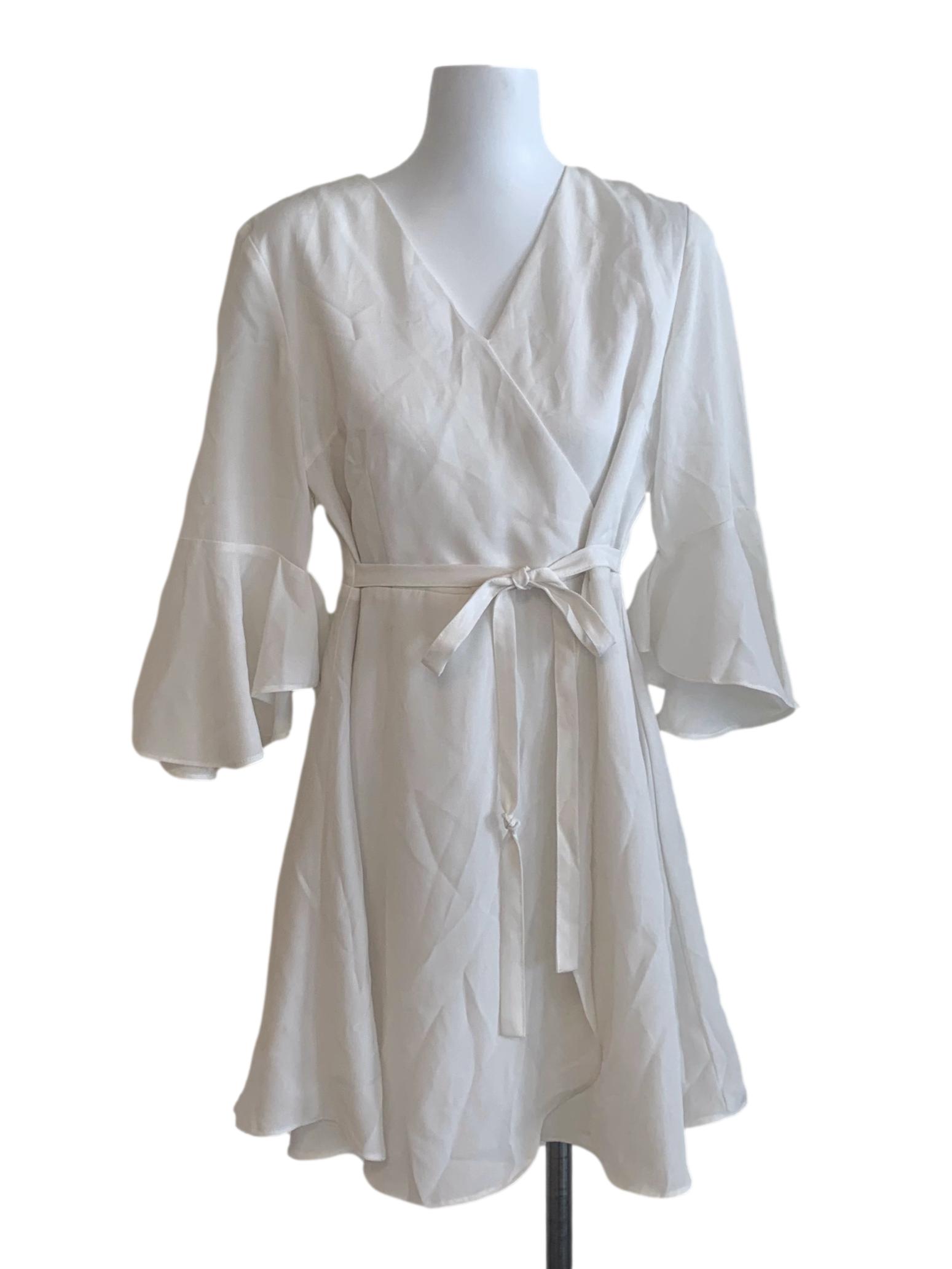 White V Neck Dress TCL