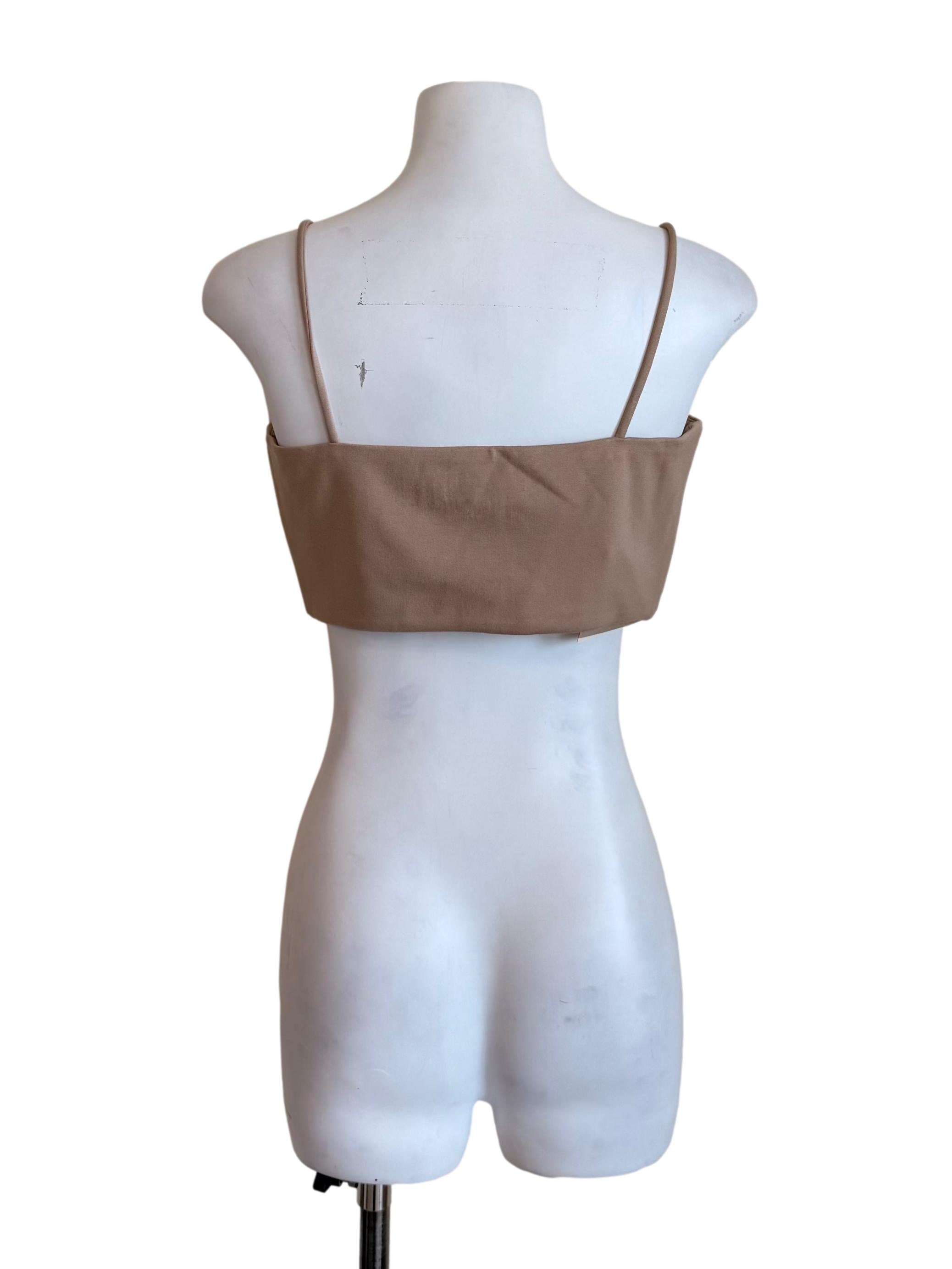 Nude Cropped Spaghetti Strap Top