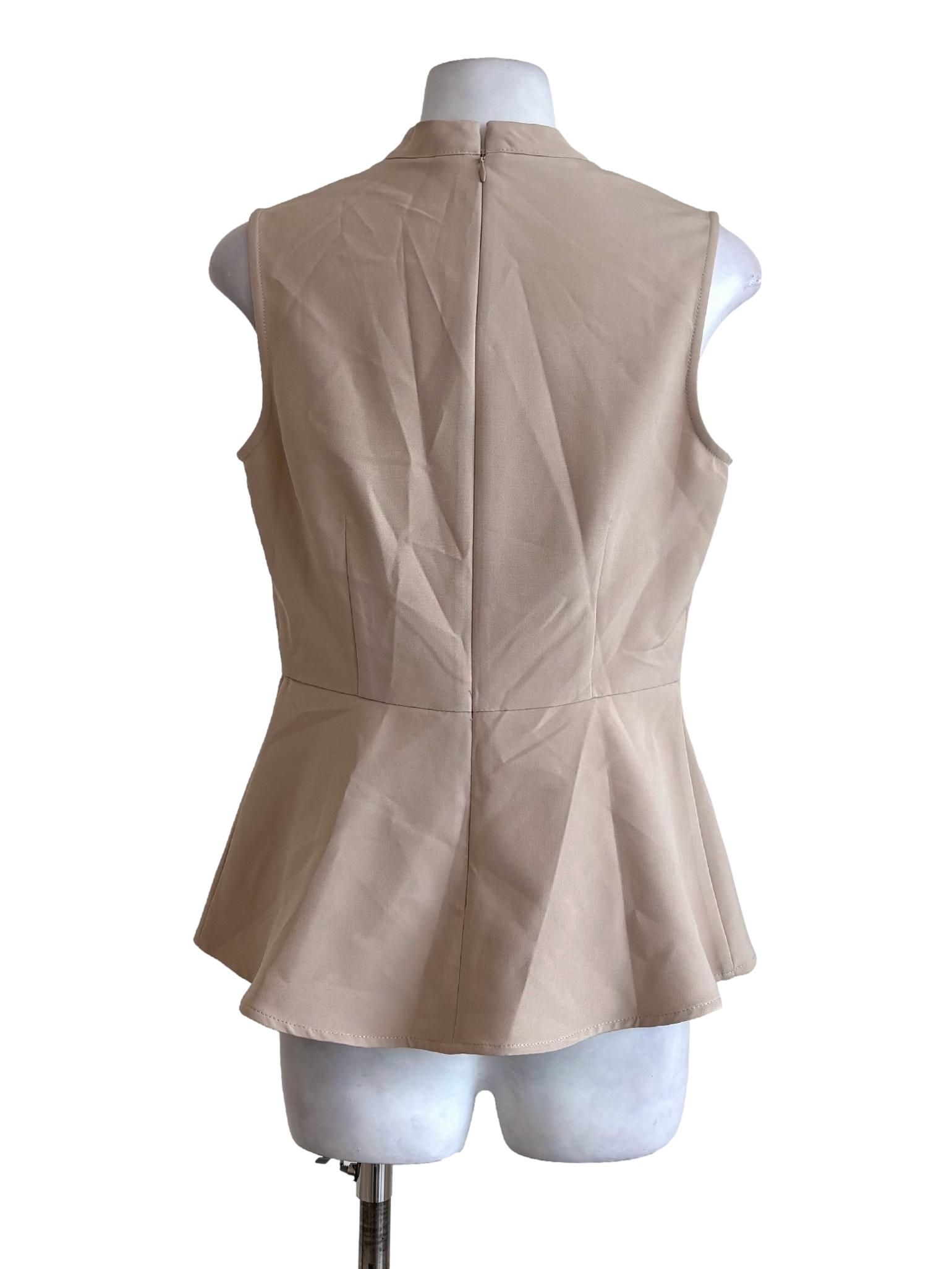 Oat High Neck Peplum Top
