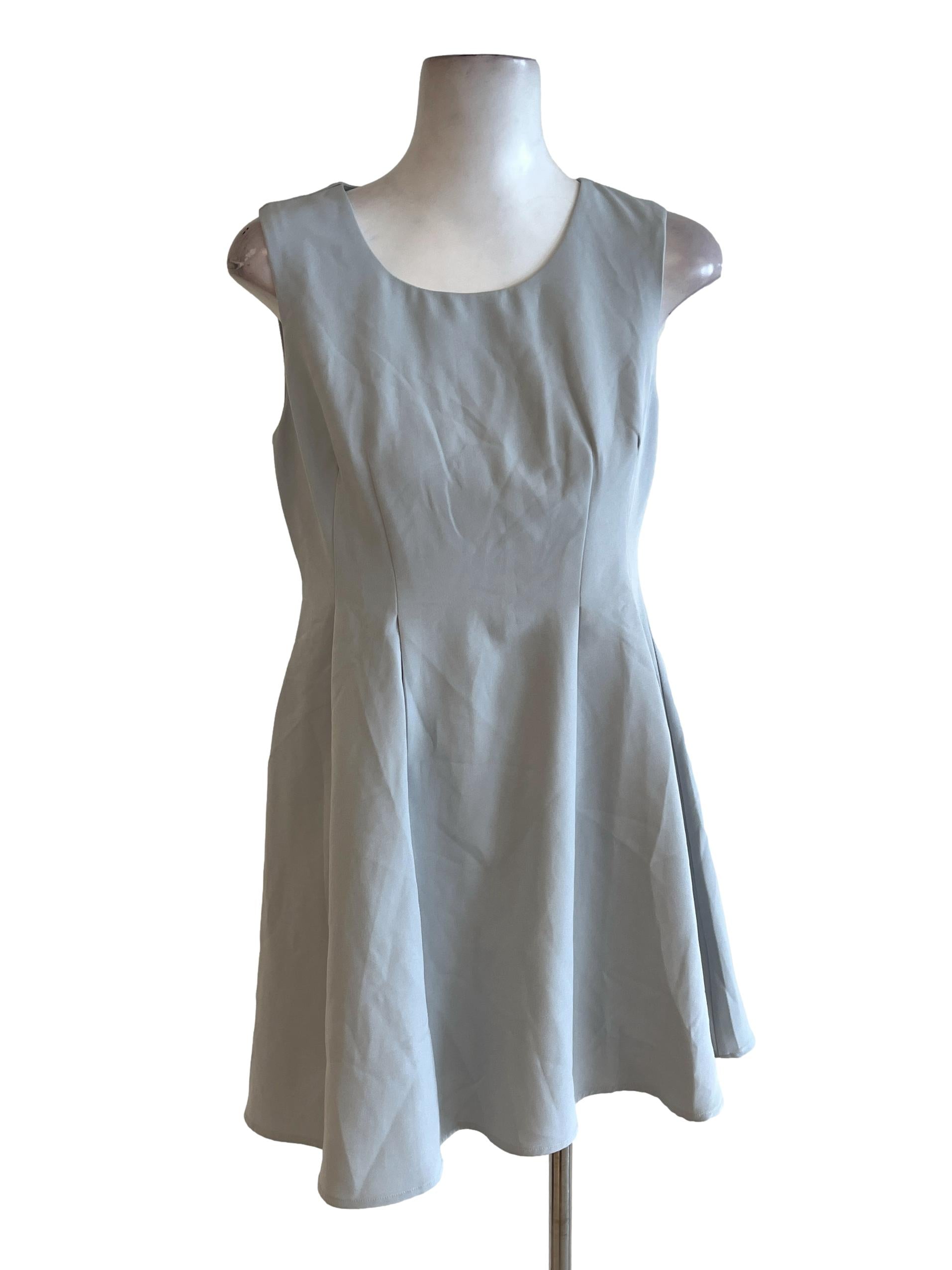 Cloud Grey Sleeveless A-Line Dress
