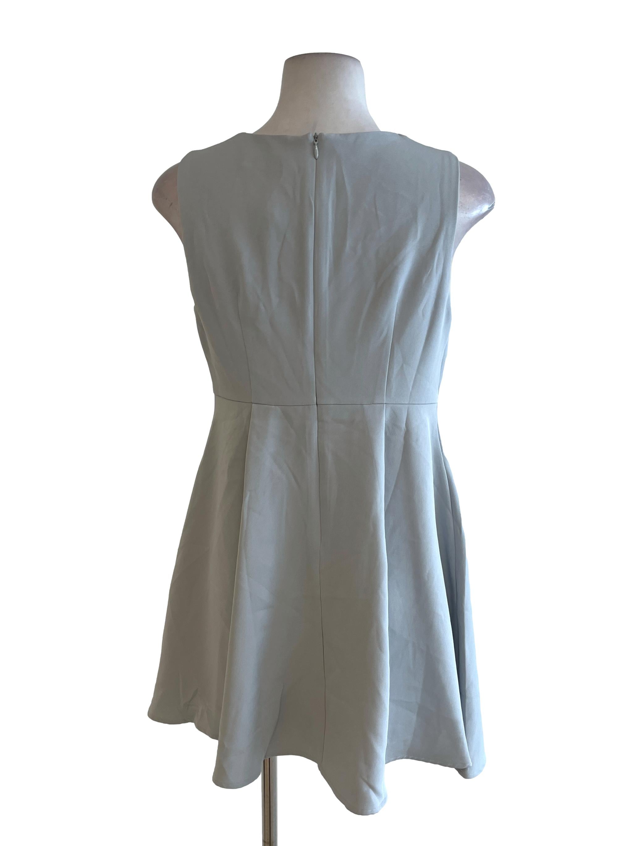 Cloud Grey Sleeveless A-Line Dress