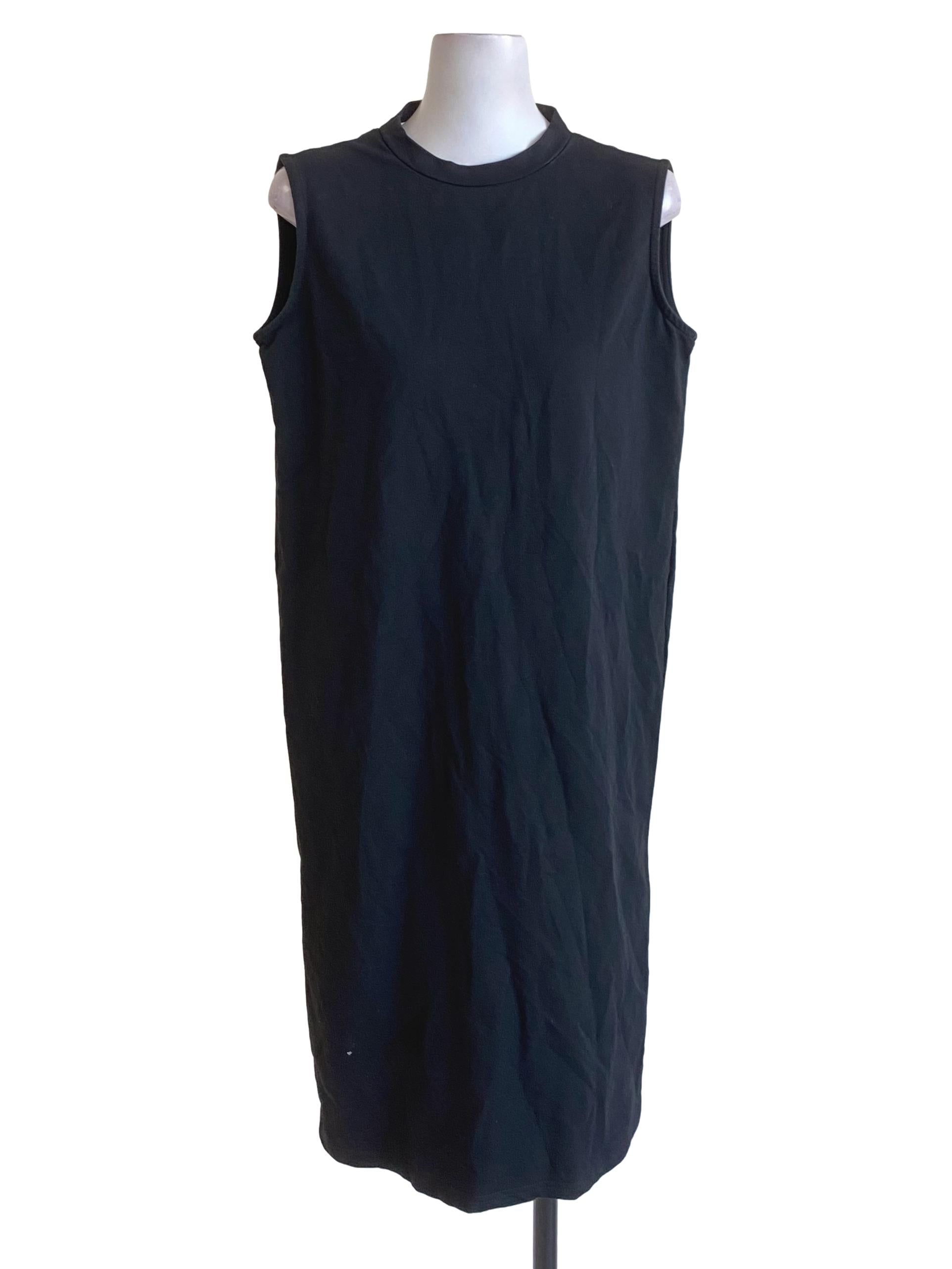 Black Sleeveless Halter Back Shift Dress TEM
