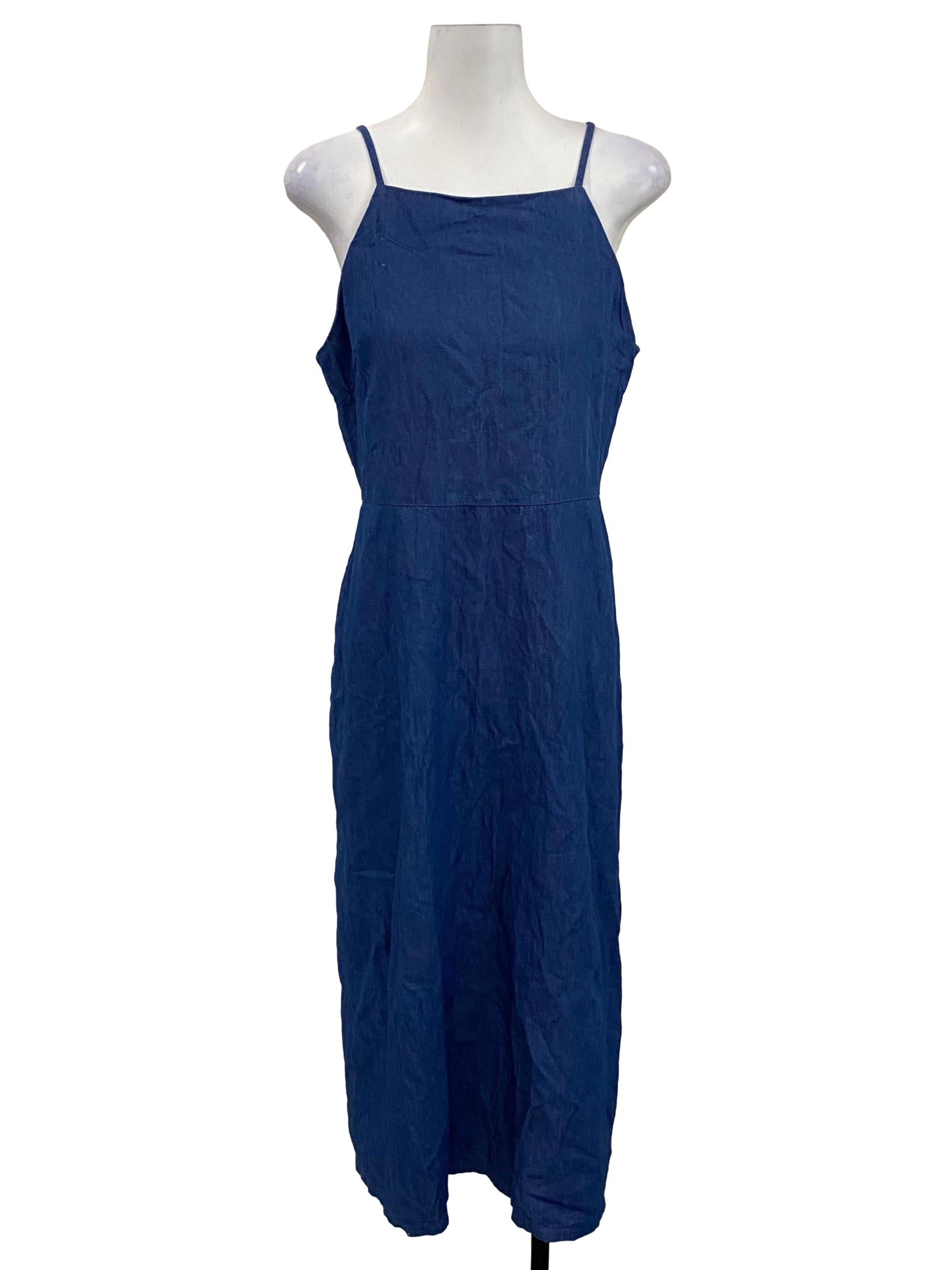 Blue Denim Strap Dress
