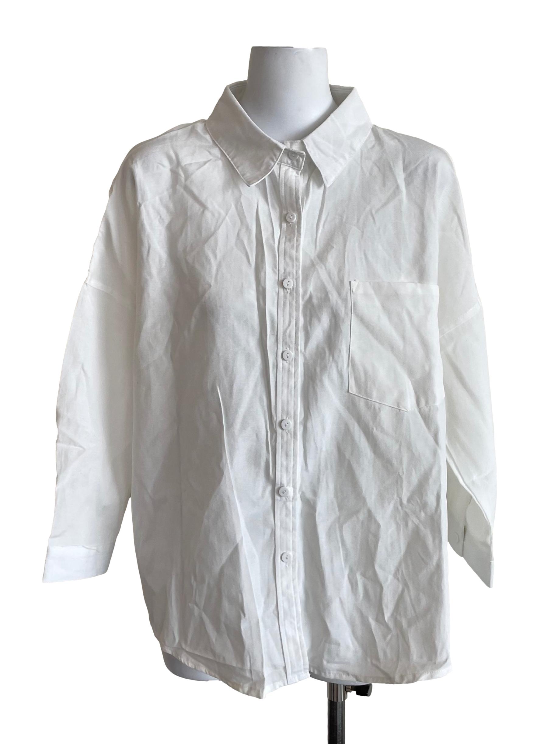 White Wide Oxford Shirt