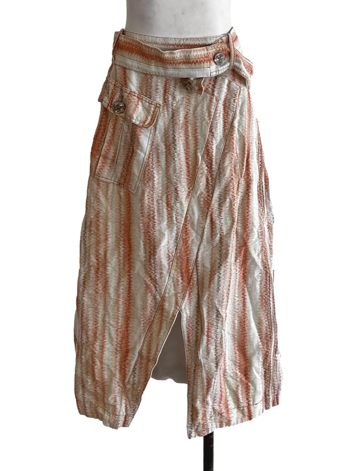 Orange Abstract A-Line Skirt