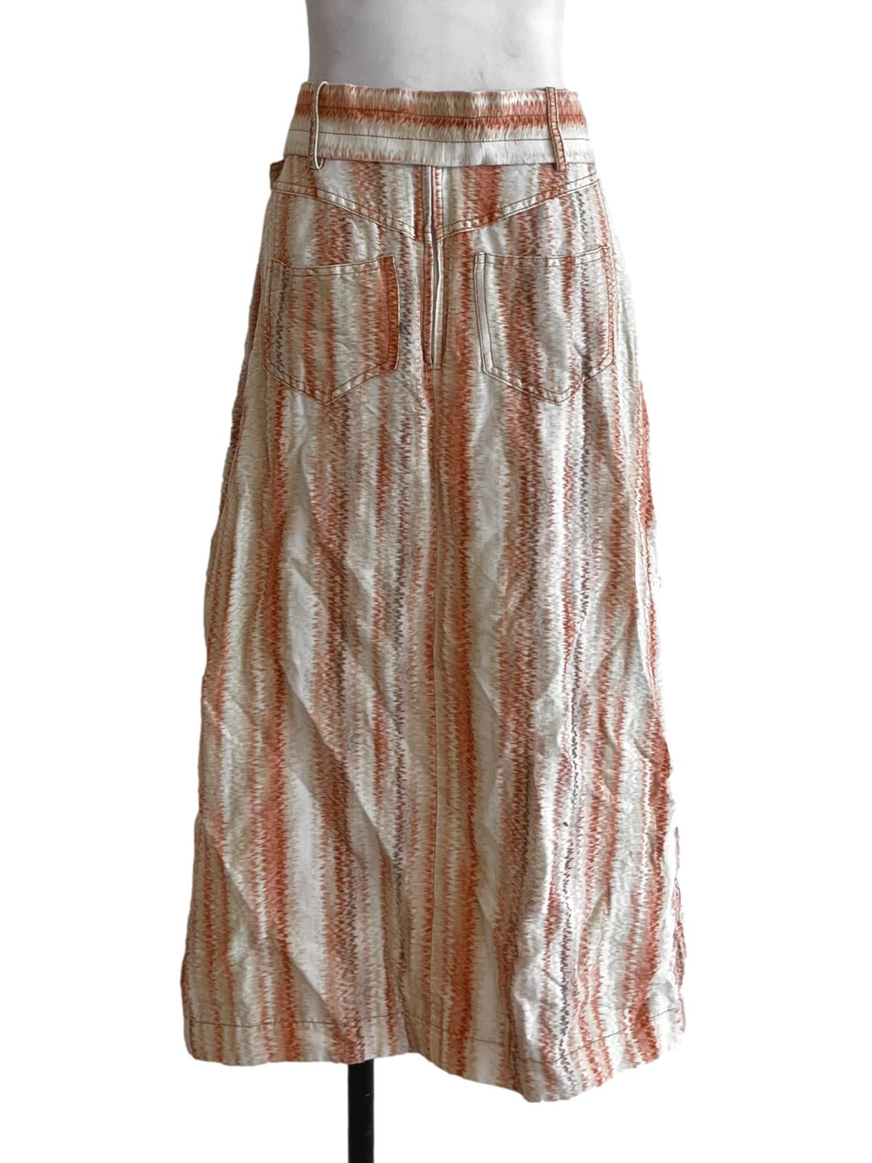 Orange Abstract A-Line Skirt