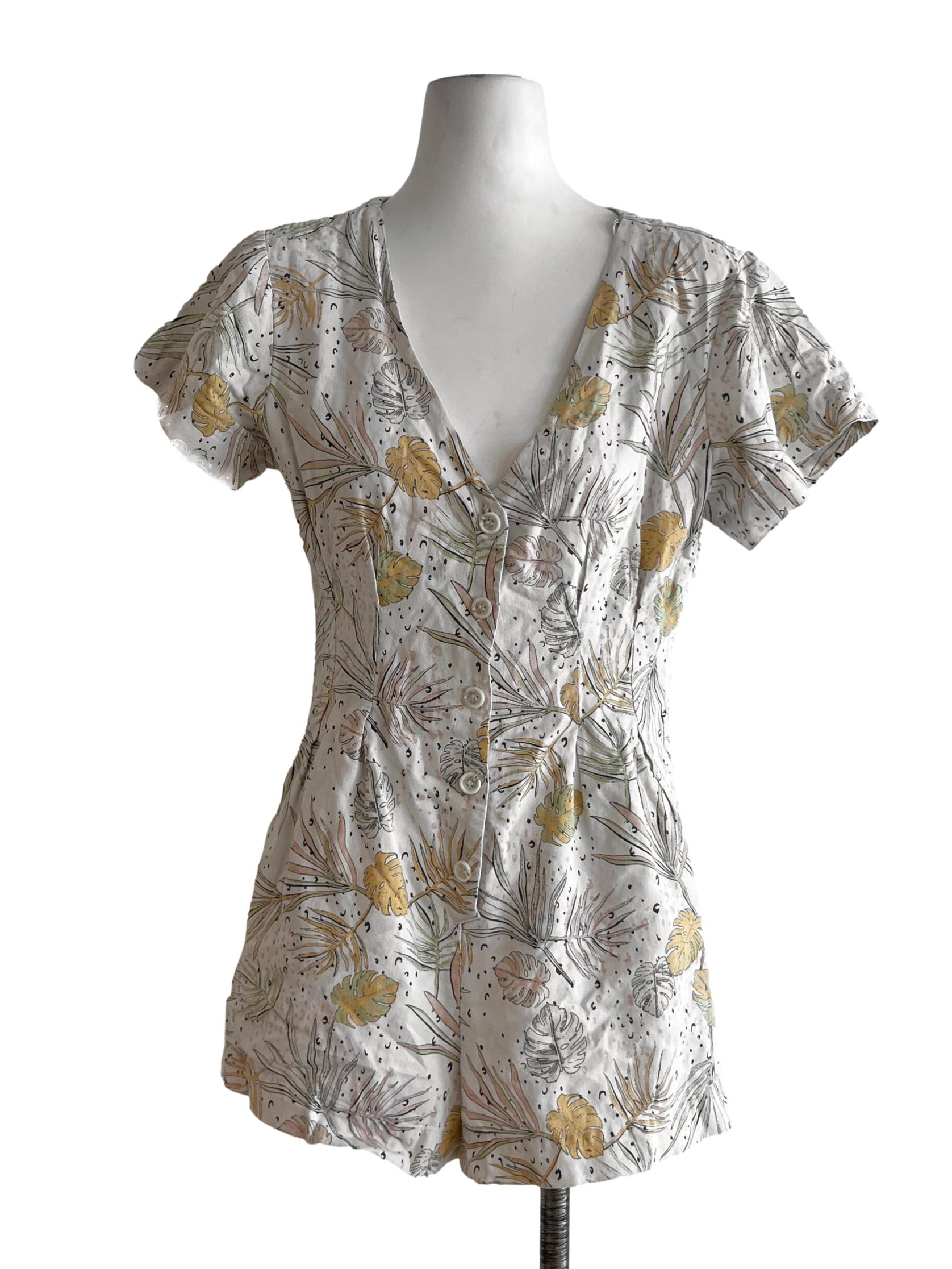 White Floral Romper