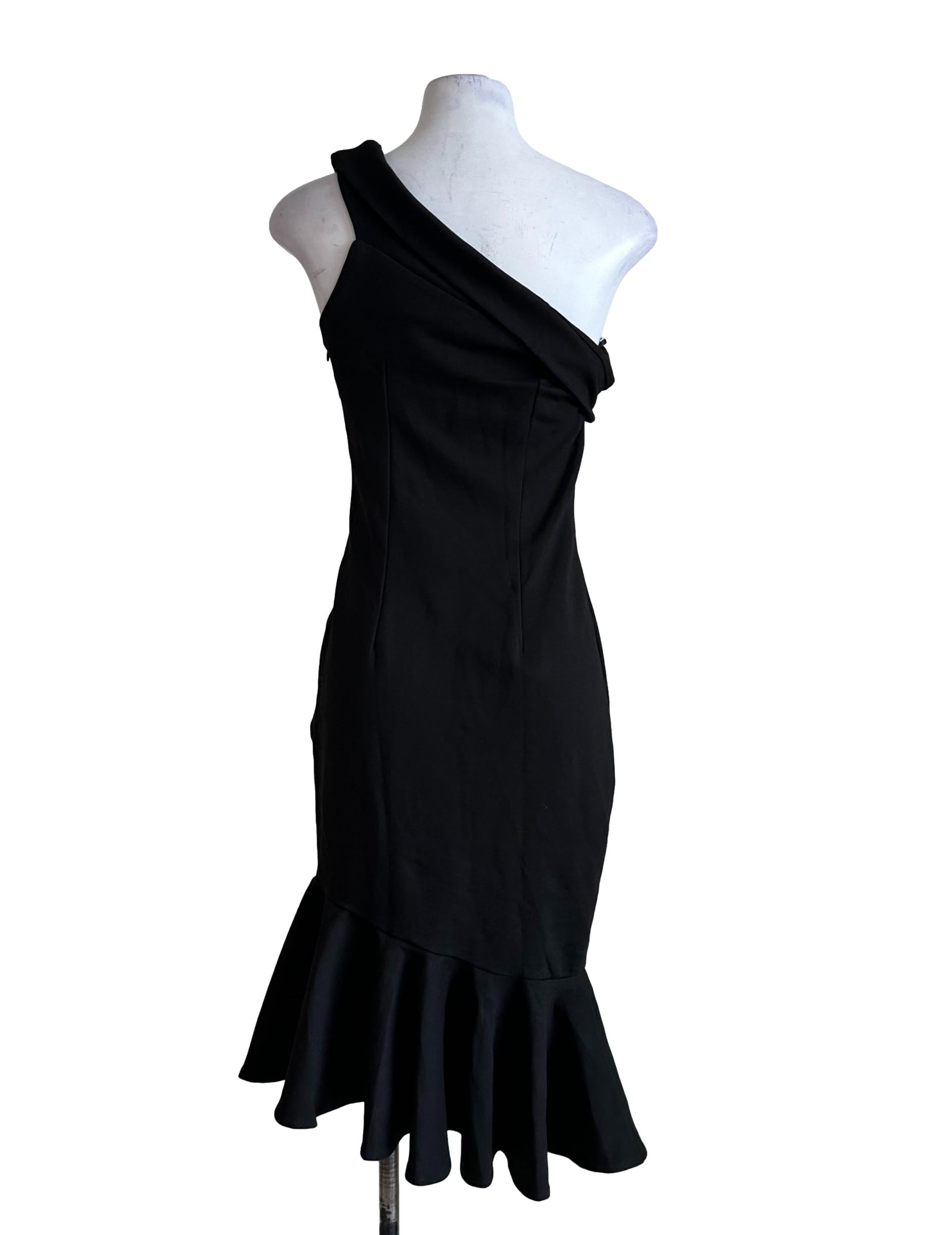 Midnight Black Asymmetric Dress