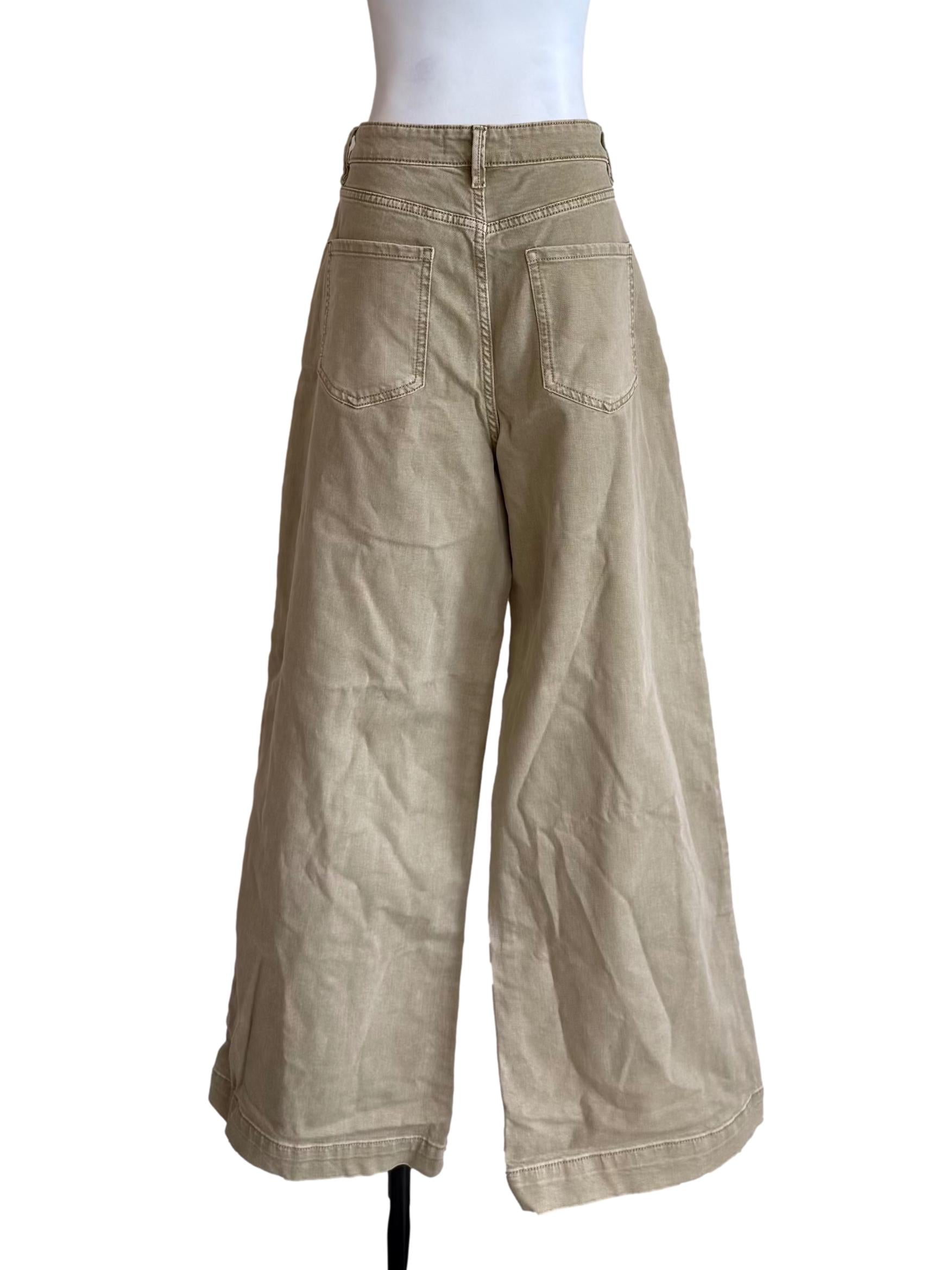 Tan Wide Leg Jeans