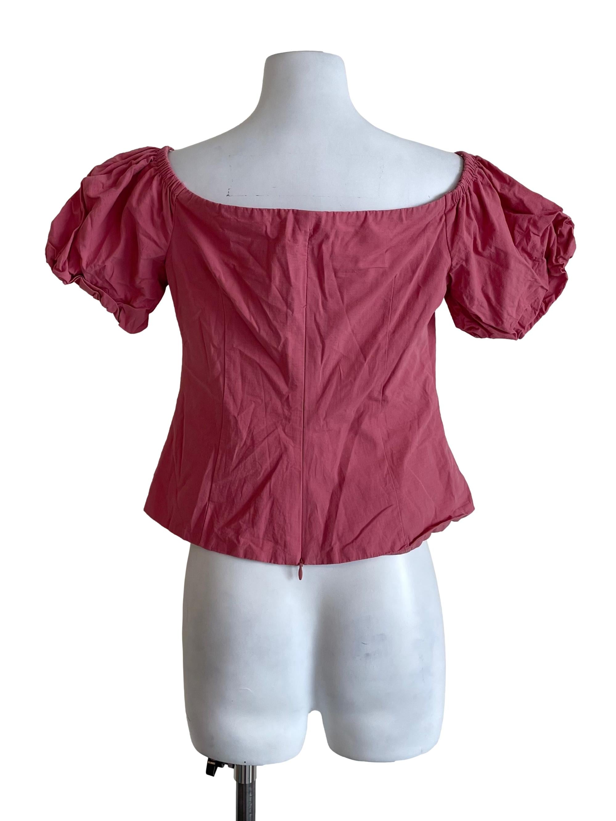Rouge Puff Sleeves Sweetheart Top