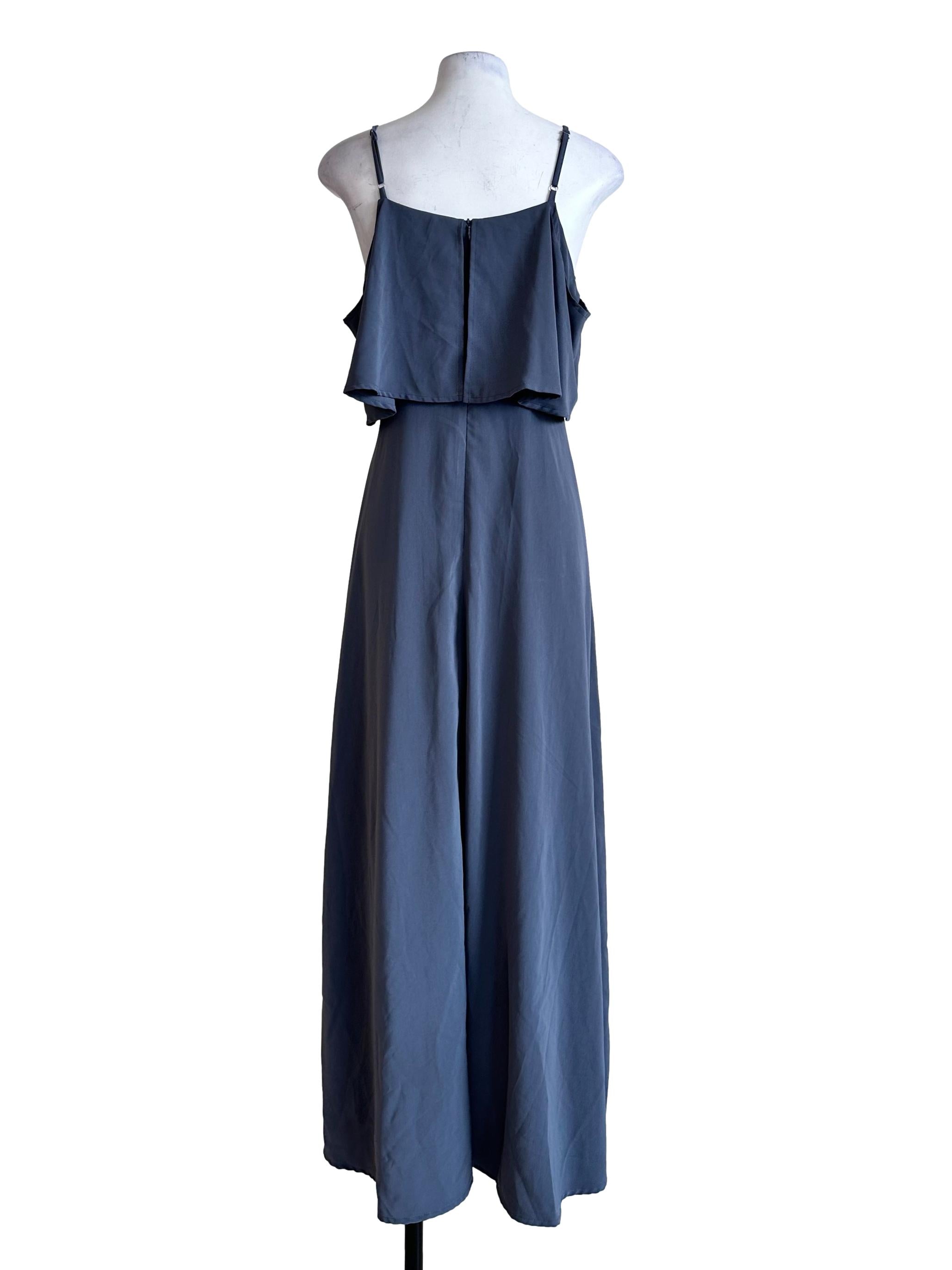 Slate Grey Cape Maxi Dress
