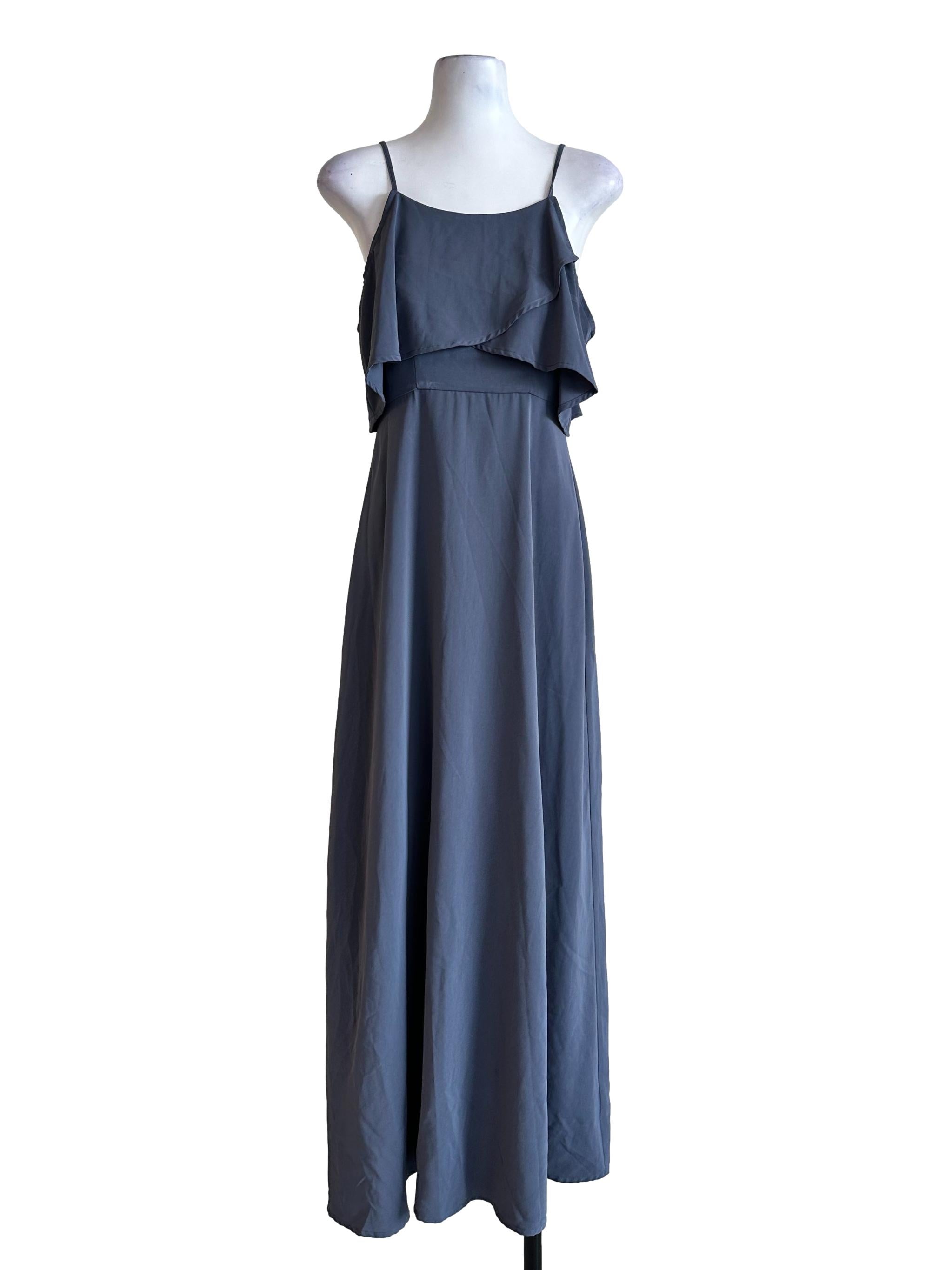 Slate Grey Cape Maxi Dress
