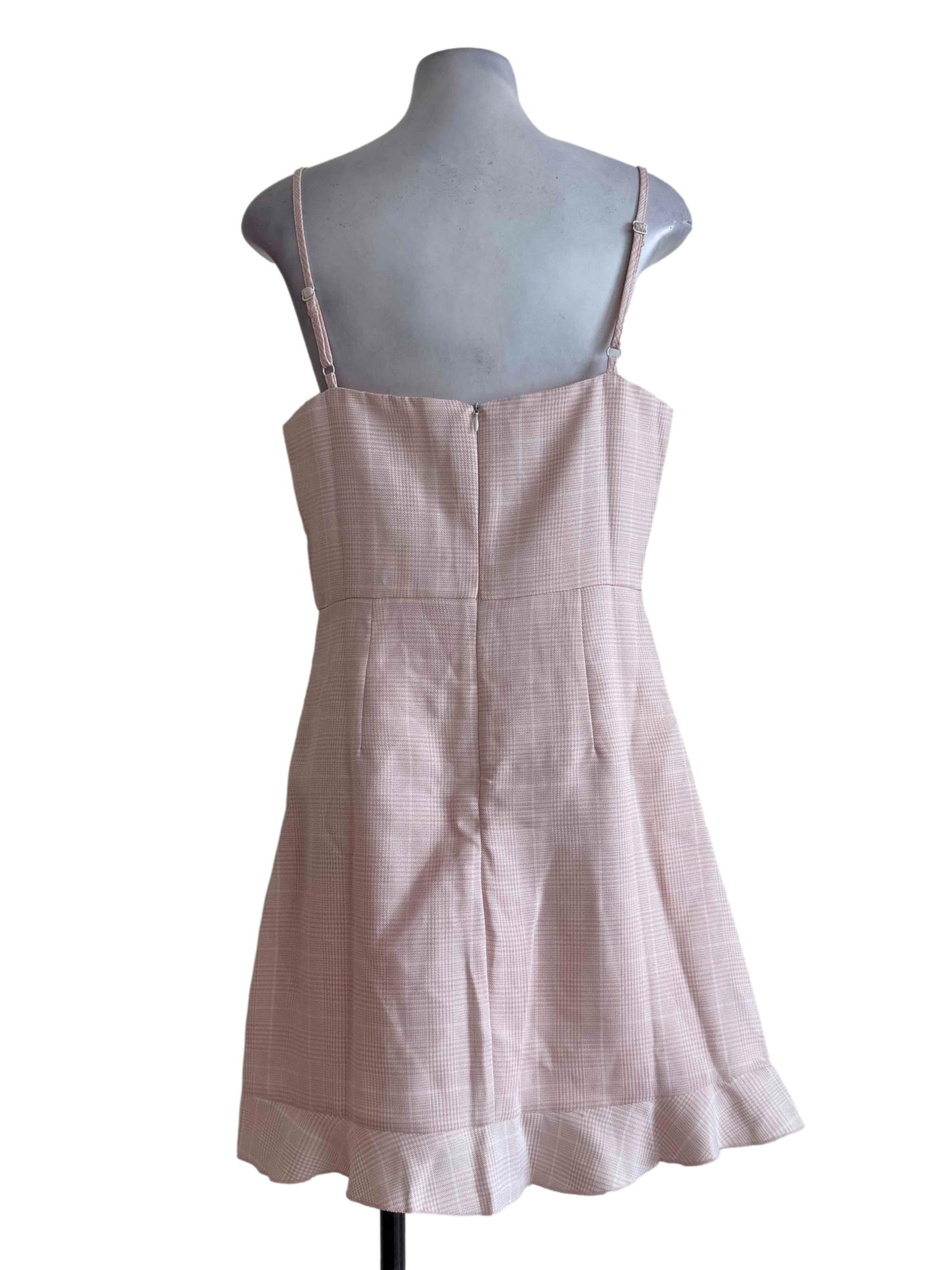 Gingham Peach Empire Dress