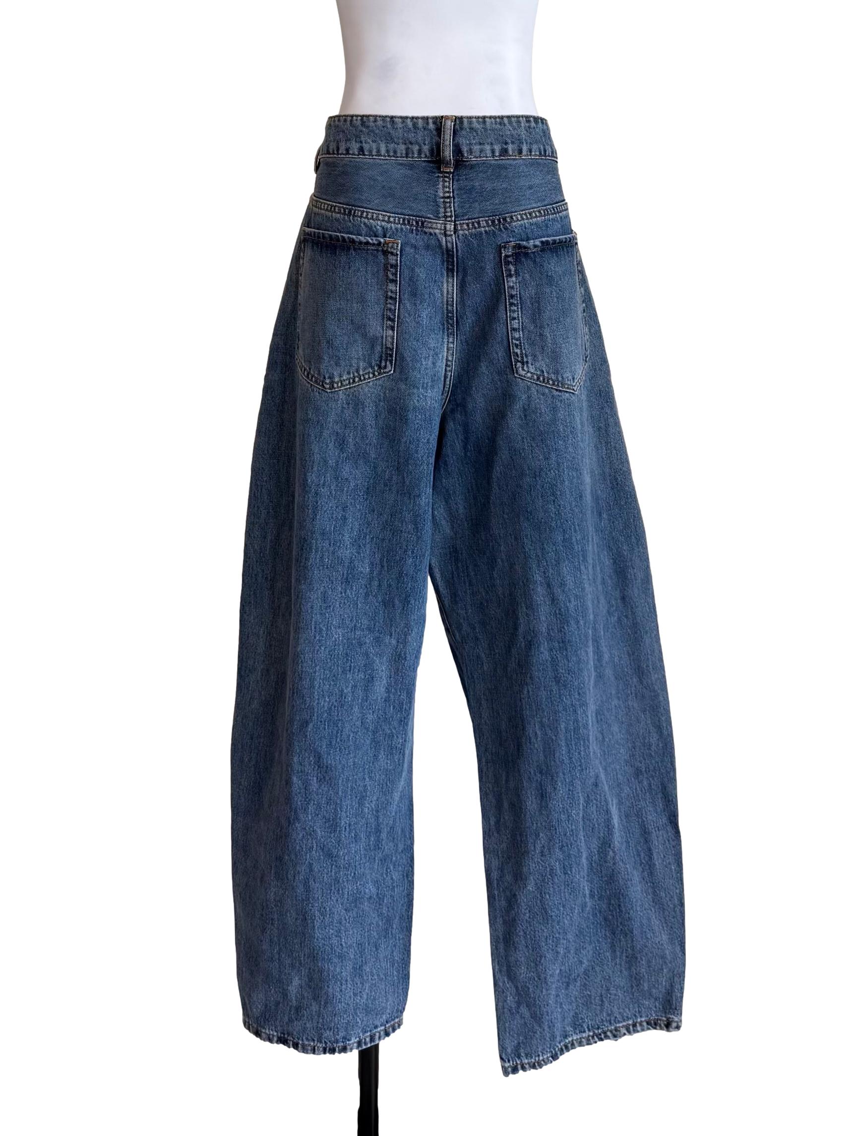 Ash Blue Washed Baggy Jeans