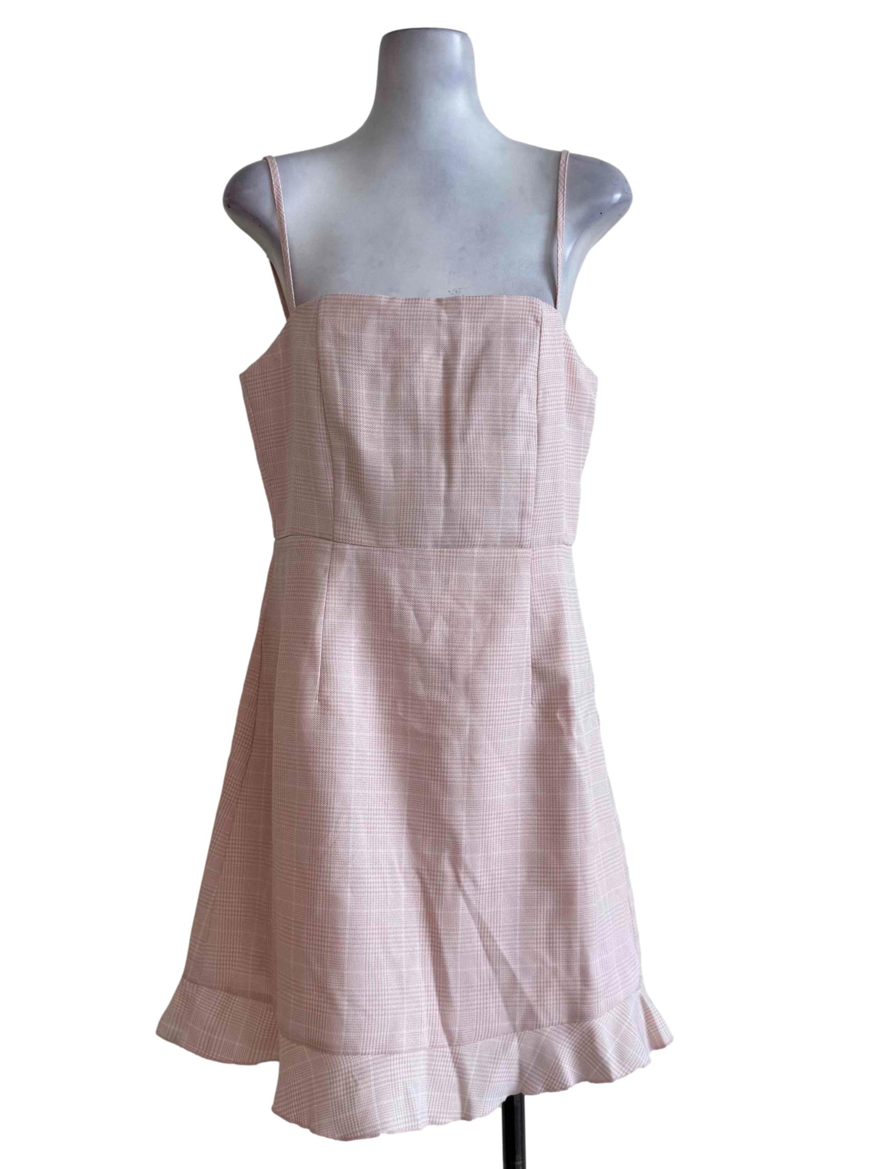 Gingham Peach Empire Dress