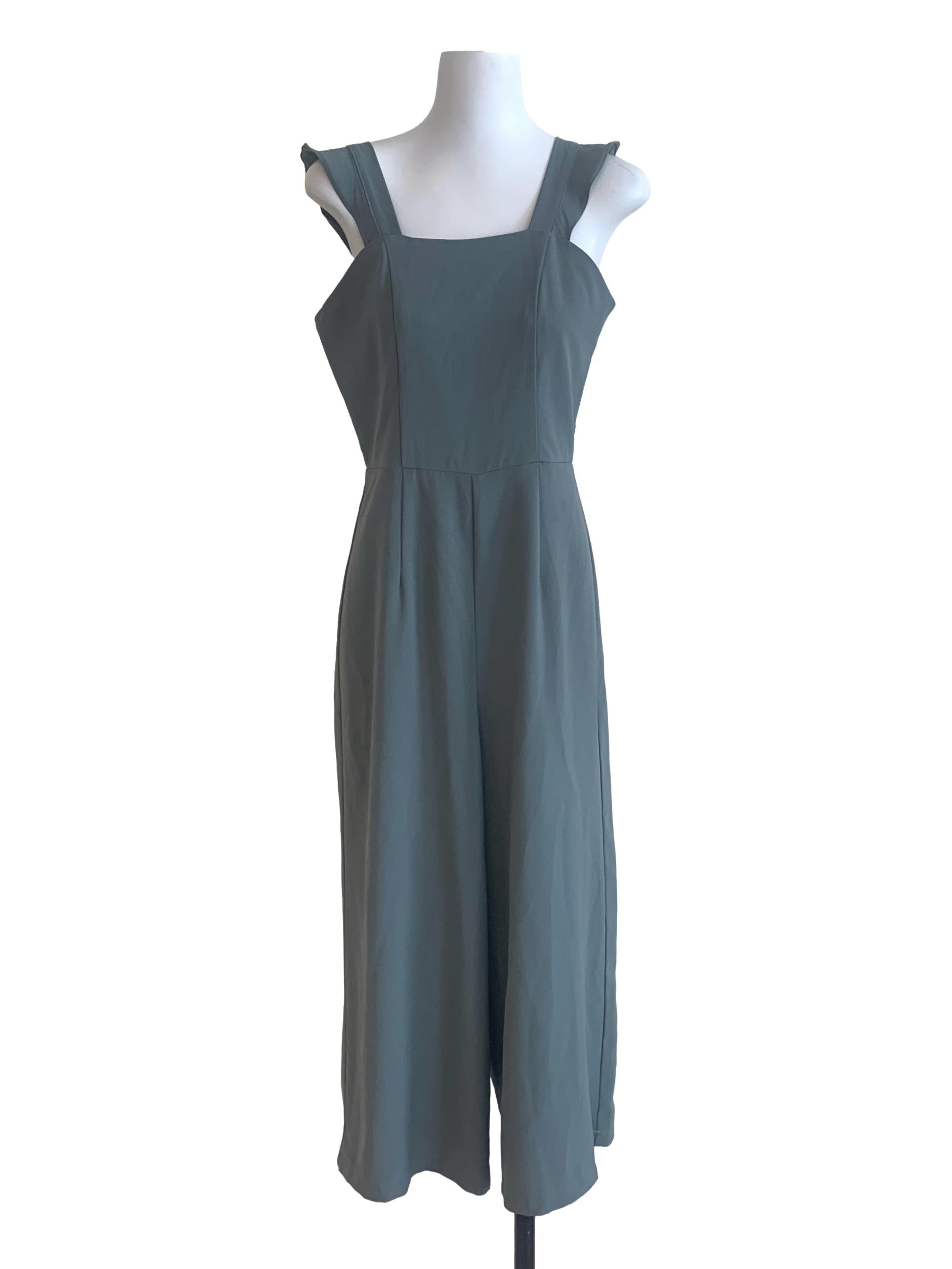 Sage Green Square Neck Jumpsuit