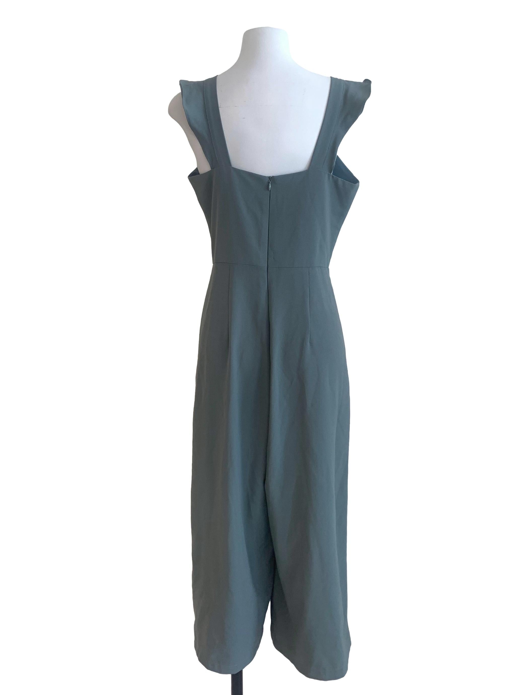 Sage Green Square Neck Jumpsuit