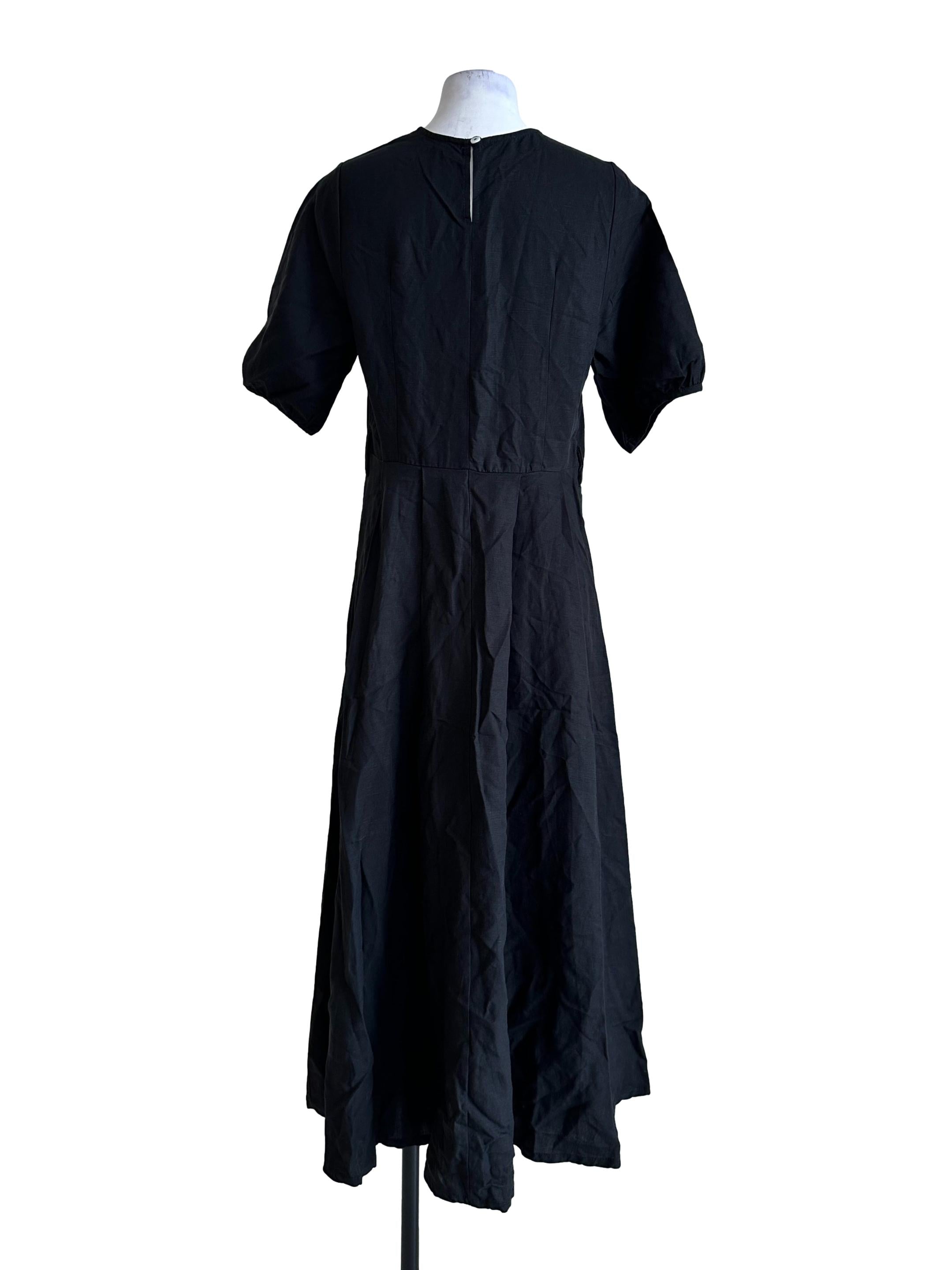 Jade Black Round Neck Maxi Dress