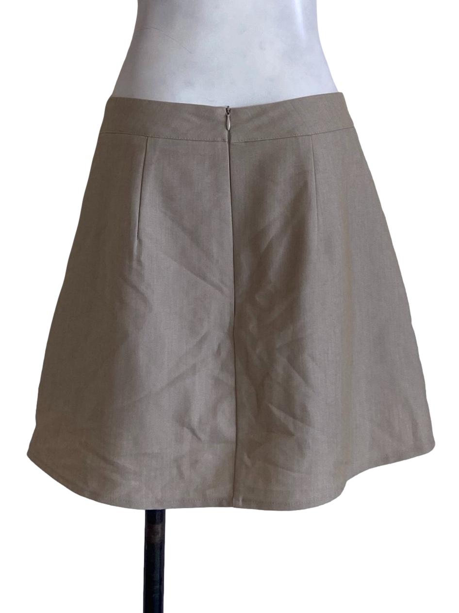 Linen Beige Herringbone Mini Skorts