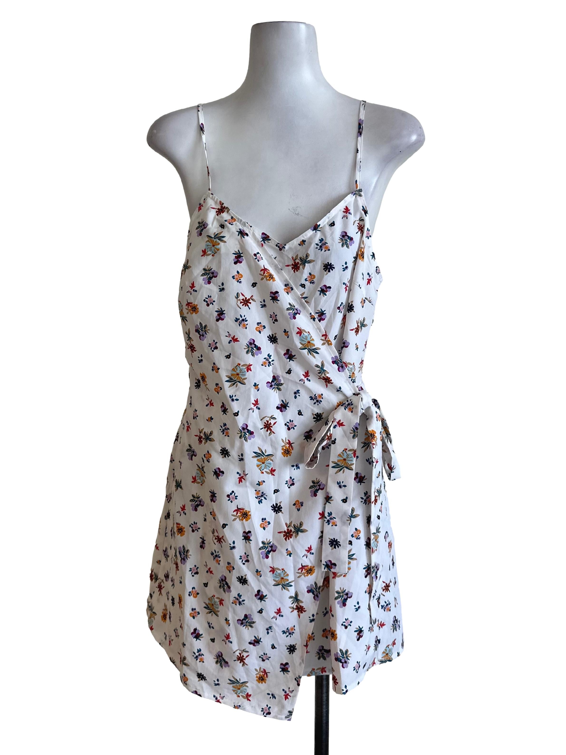 Ivory White Pattern Wrap Rompers
