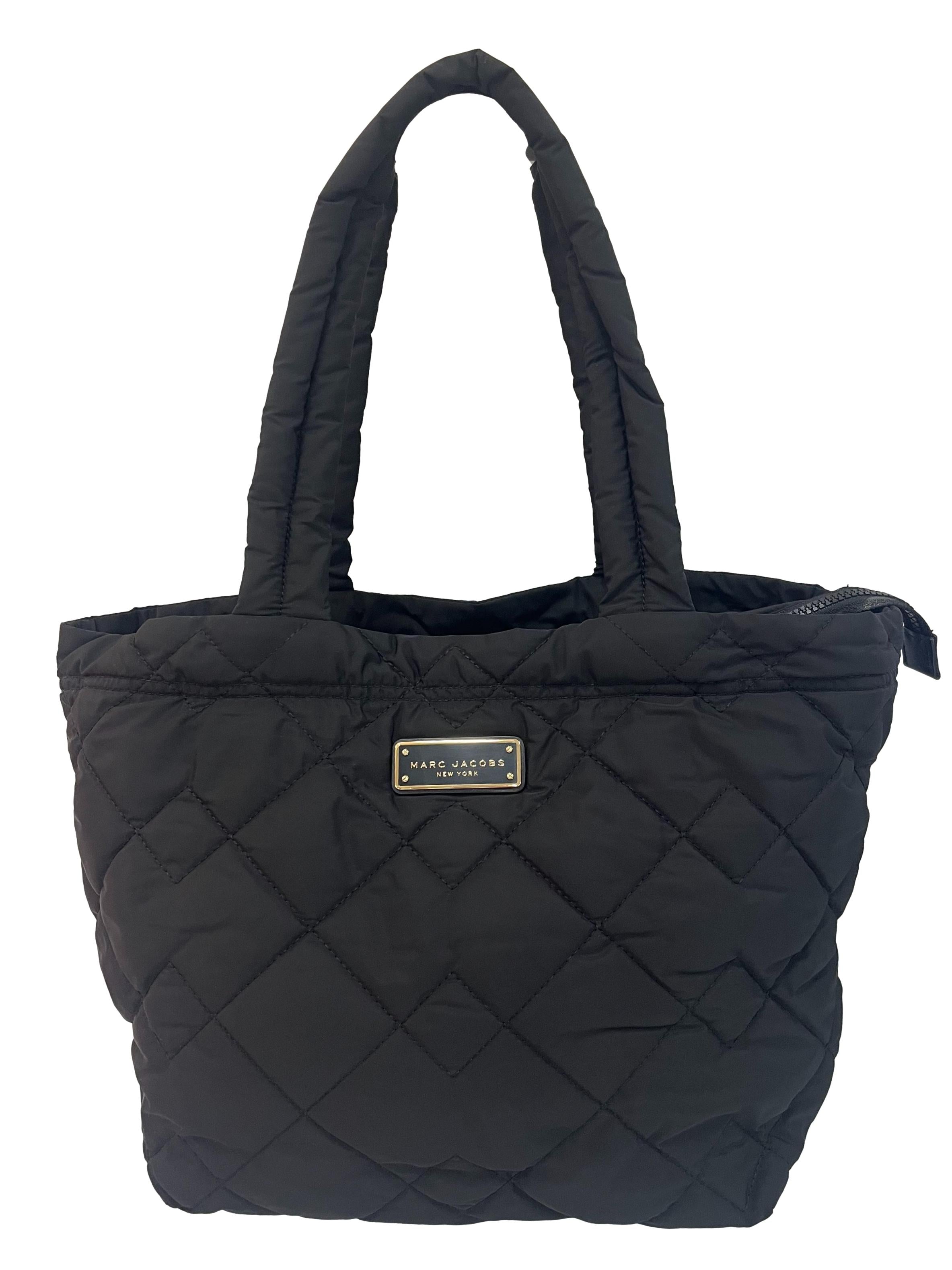Black Quilted Nylon Tote Bag CSN