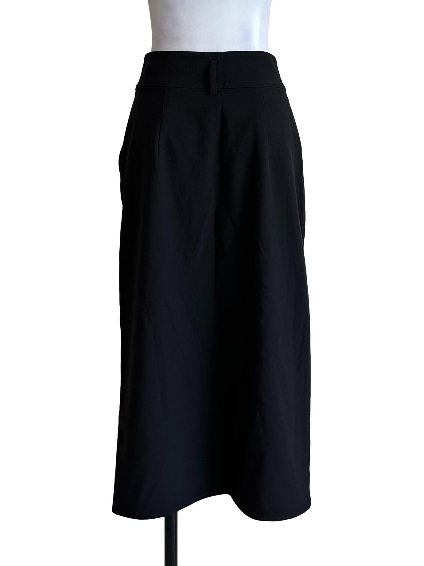Ebony Black Slit Skirt