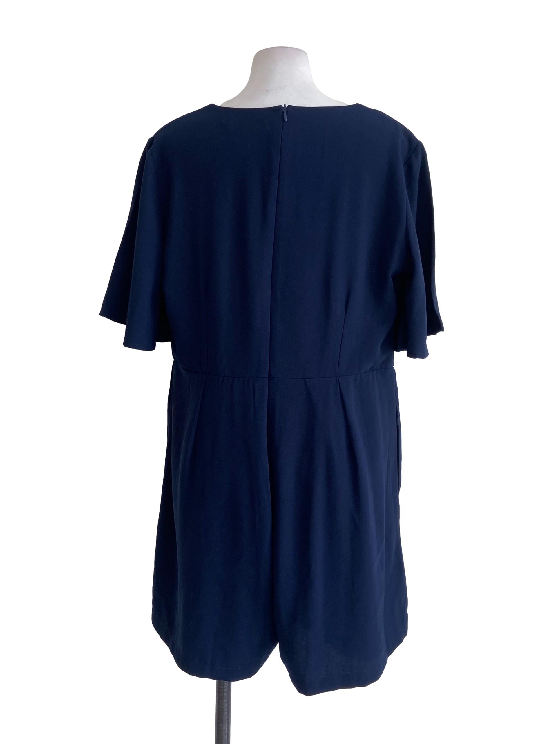 Navy Blue V Neck Rompers