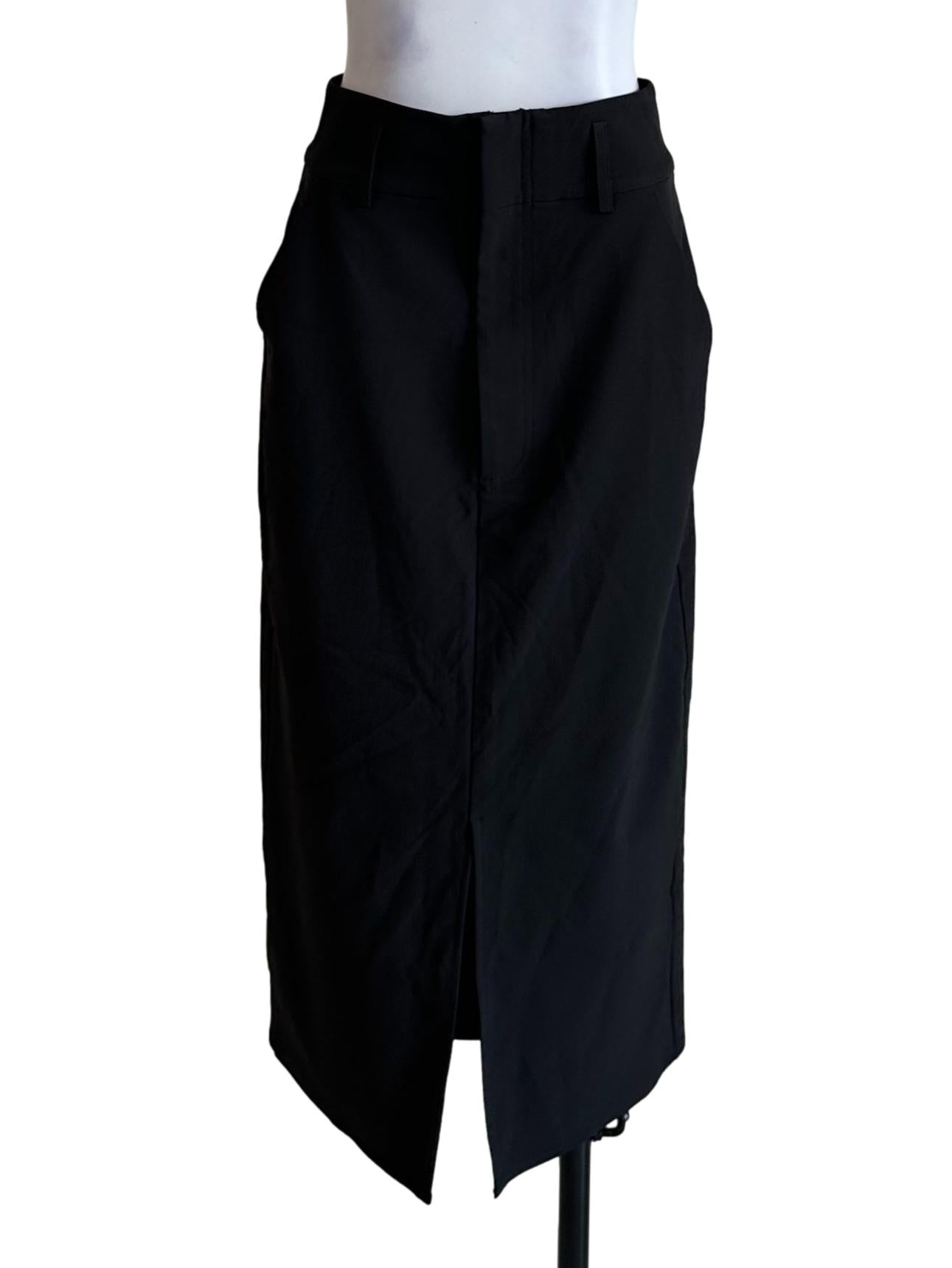 Ebony Black Slit Skirt