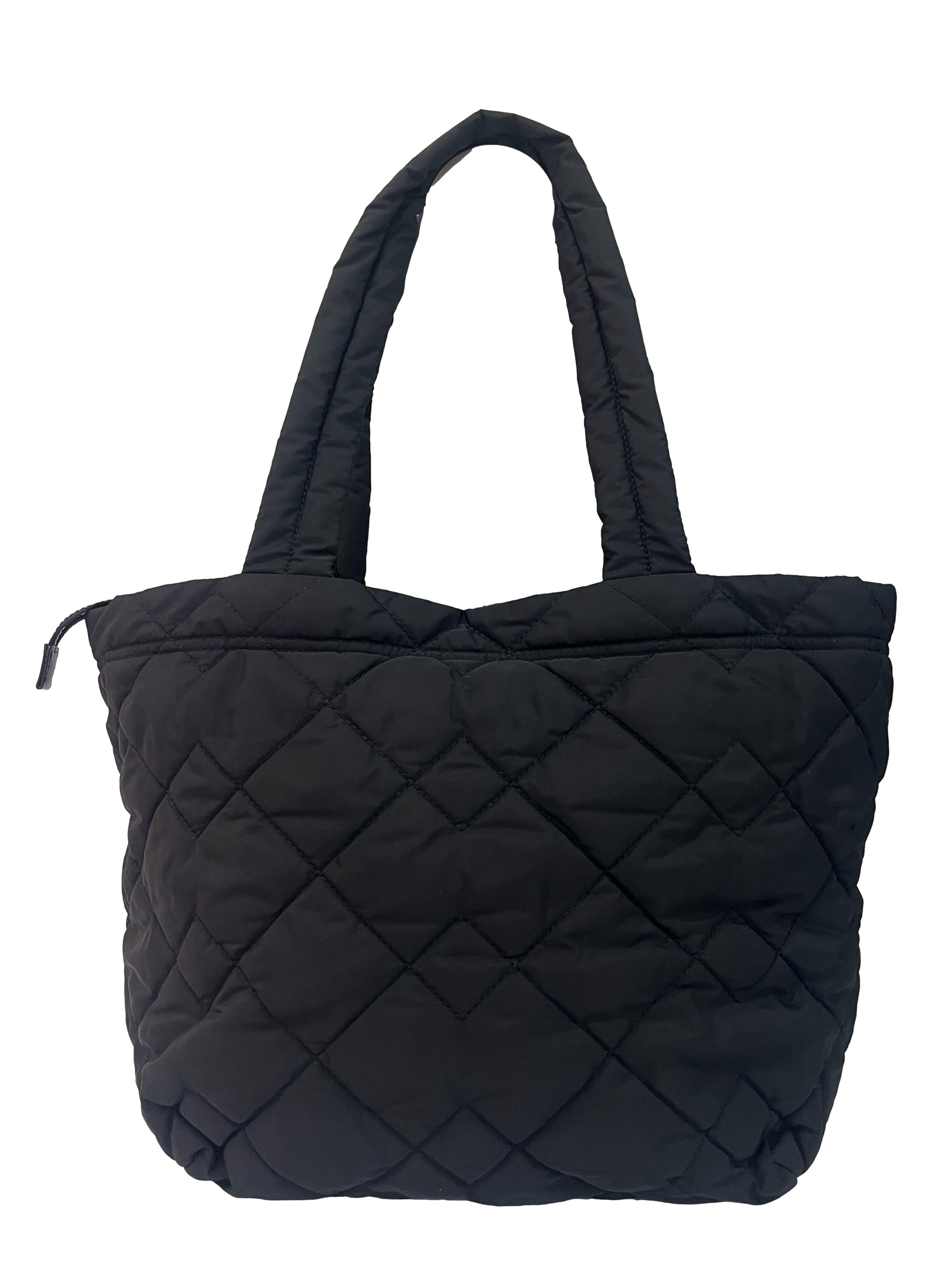 Black Quilted Nylon Tote Bag CSN