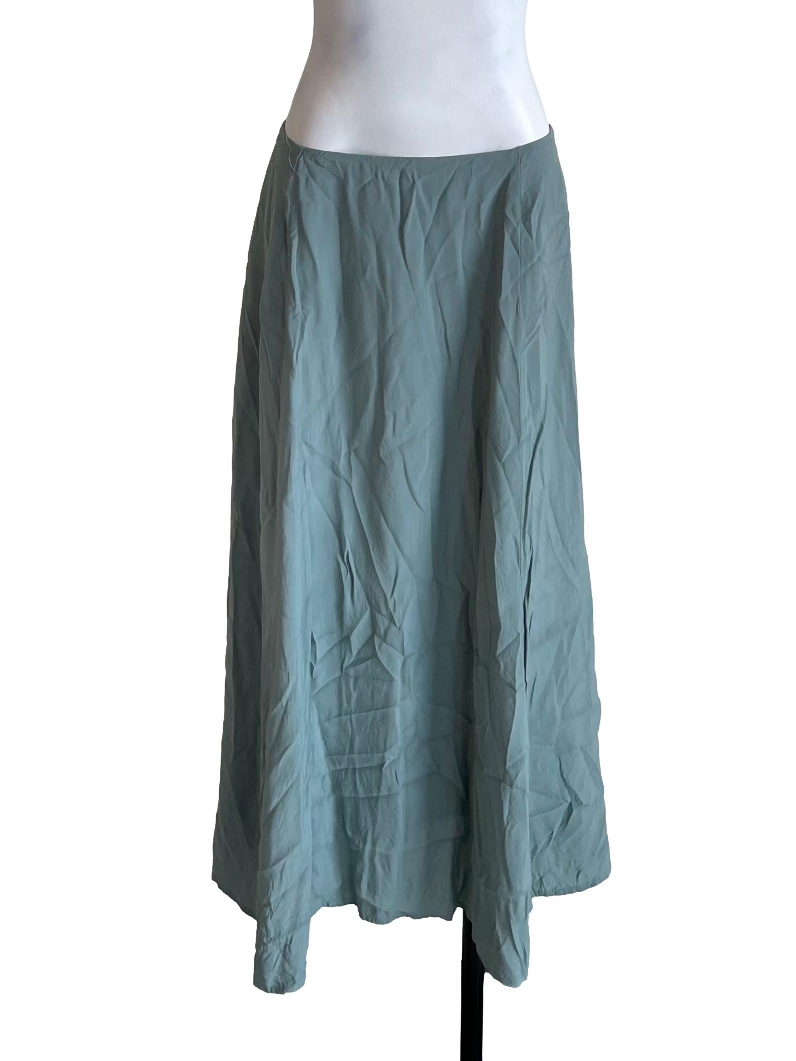 Dusty Teal A-Line Long Skirt