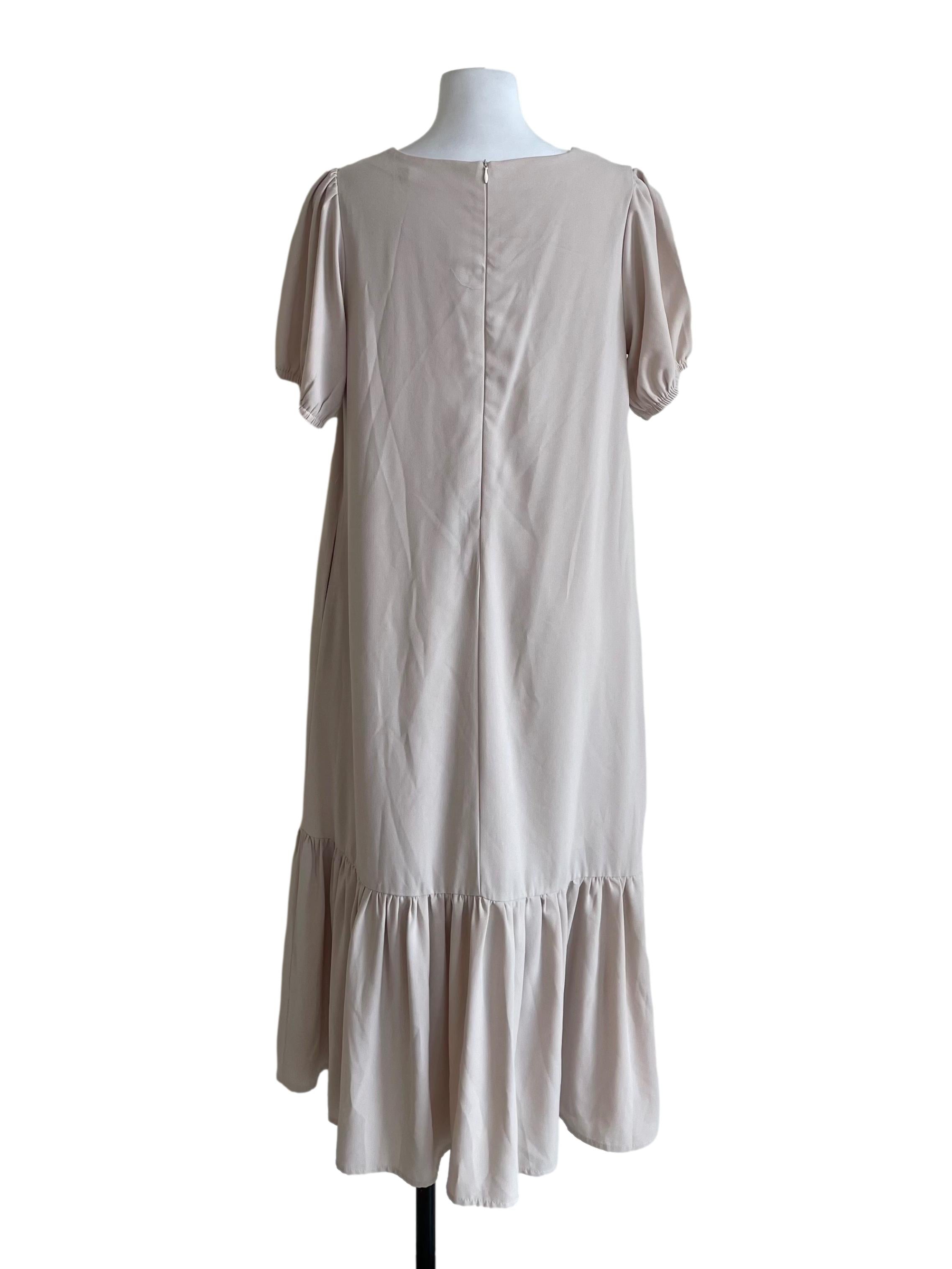 Light Bone Tiered Loose Dress