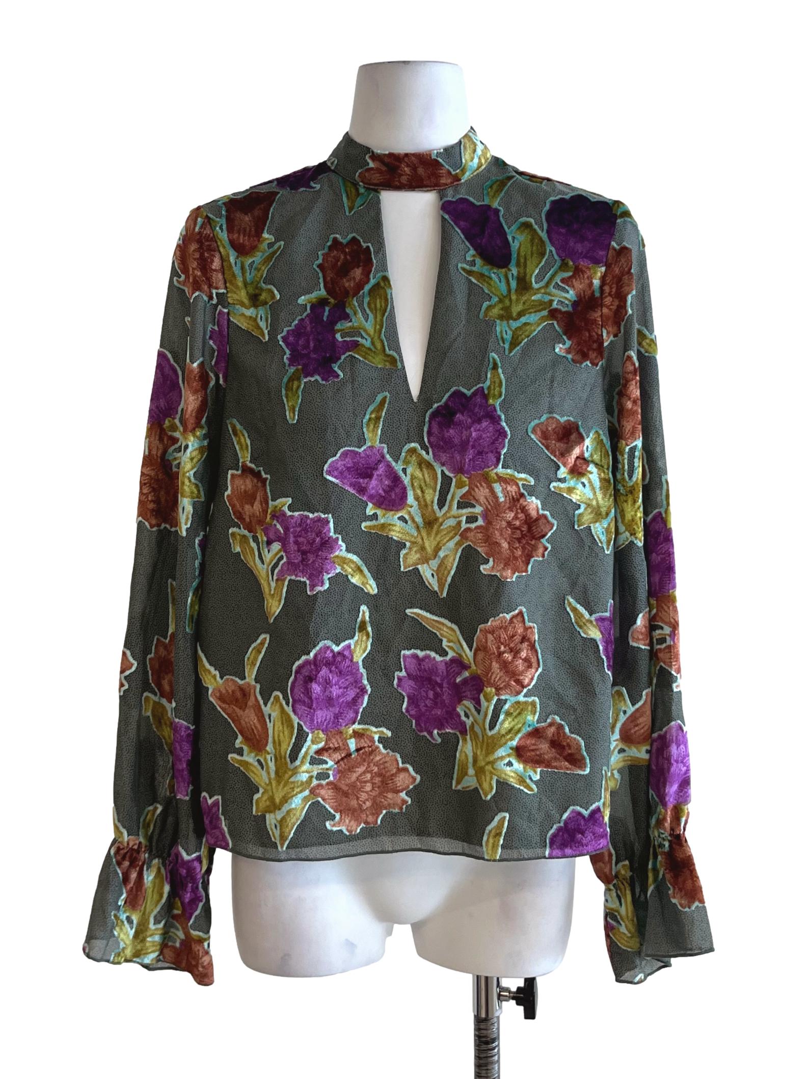 Sage Green Abstract Blouse