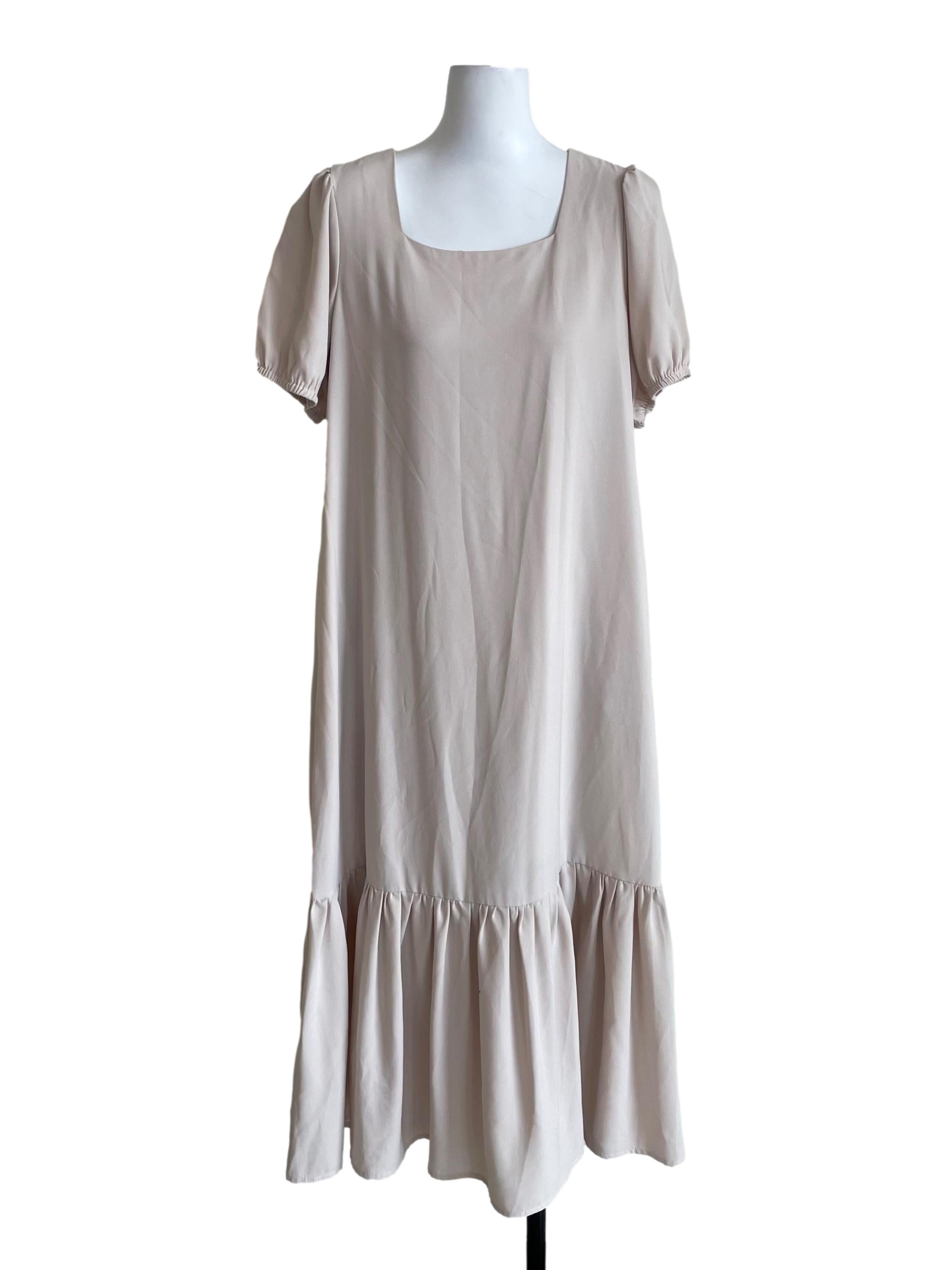 Light Bone Tiered Loose Dress