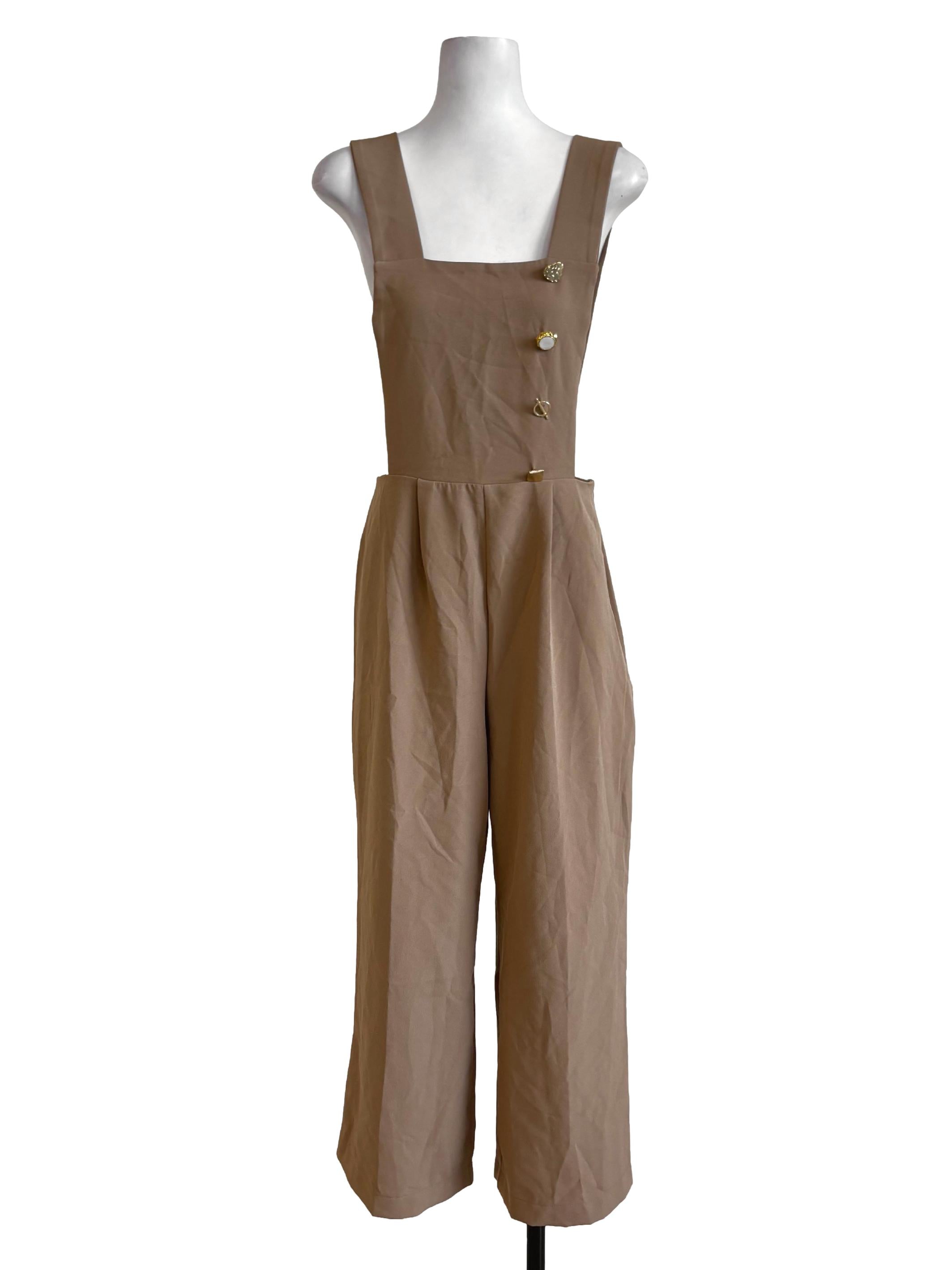Peanut Brown All Over Jumpsuit